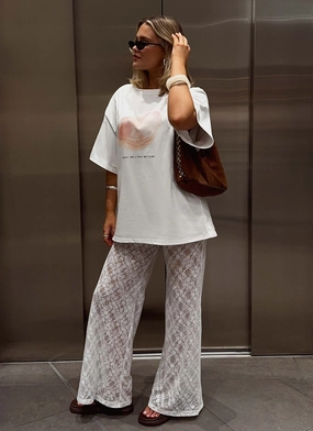 Matcha Lace Pants - White Reinforced Cross Grain Fabric Matcha Lace Pants - White Breathable Stretch Wear Anti Odor Technology