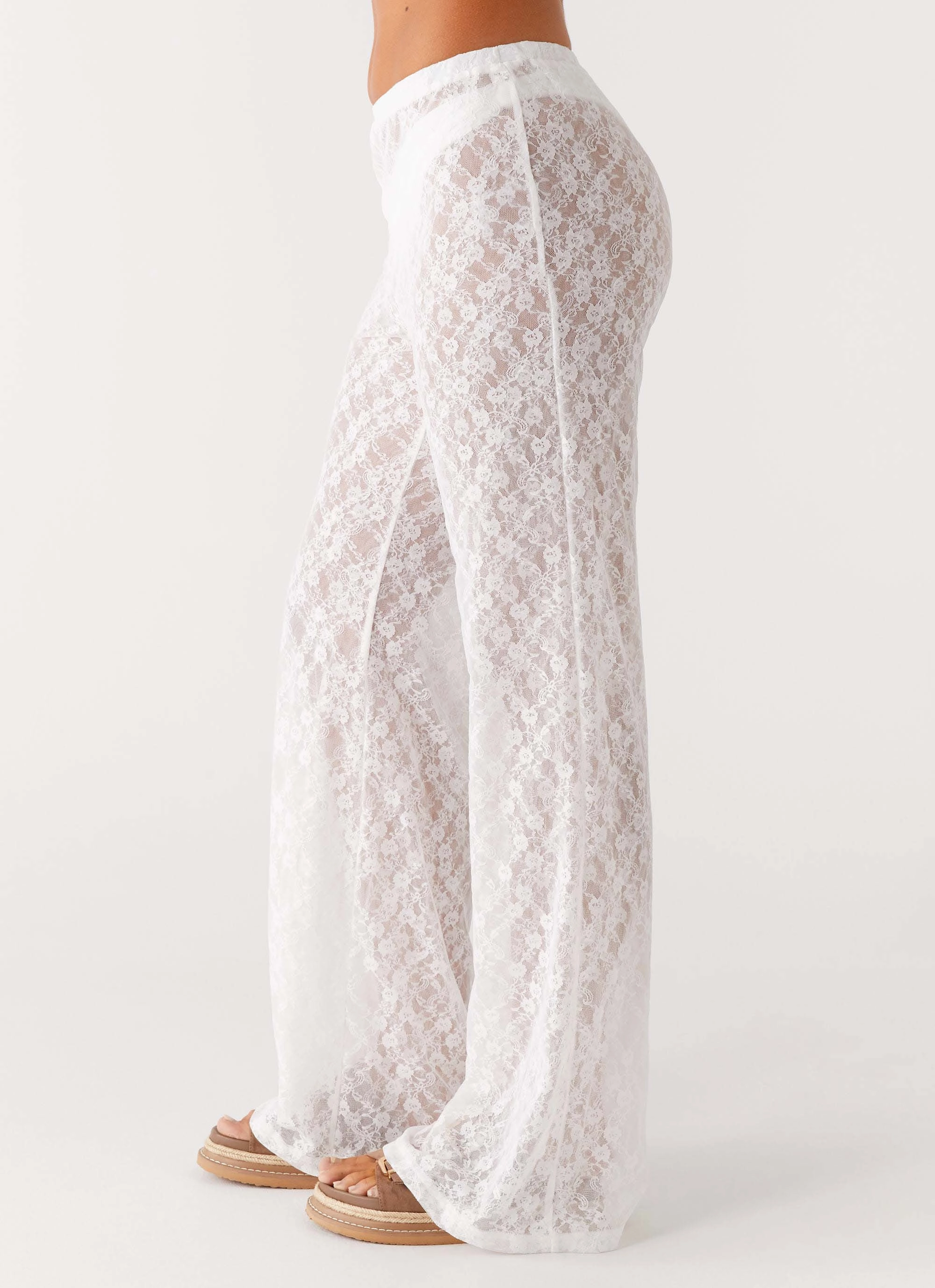 Reversible design Matcha Lace Pants - White