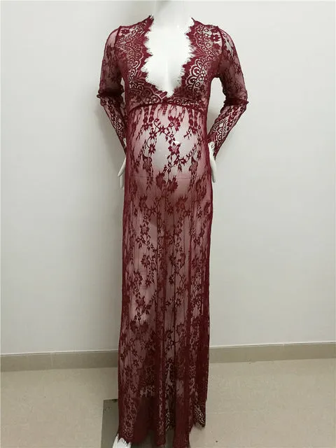 Maternity Gown Lace Fancy Summer Pregnant Dress