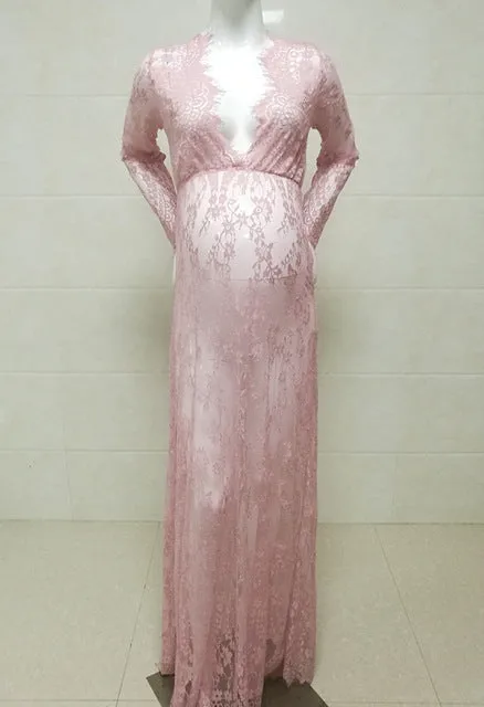 Maternity Gown Lace Fancy Summer Pregnant Dress