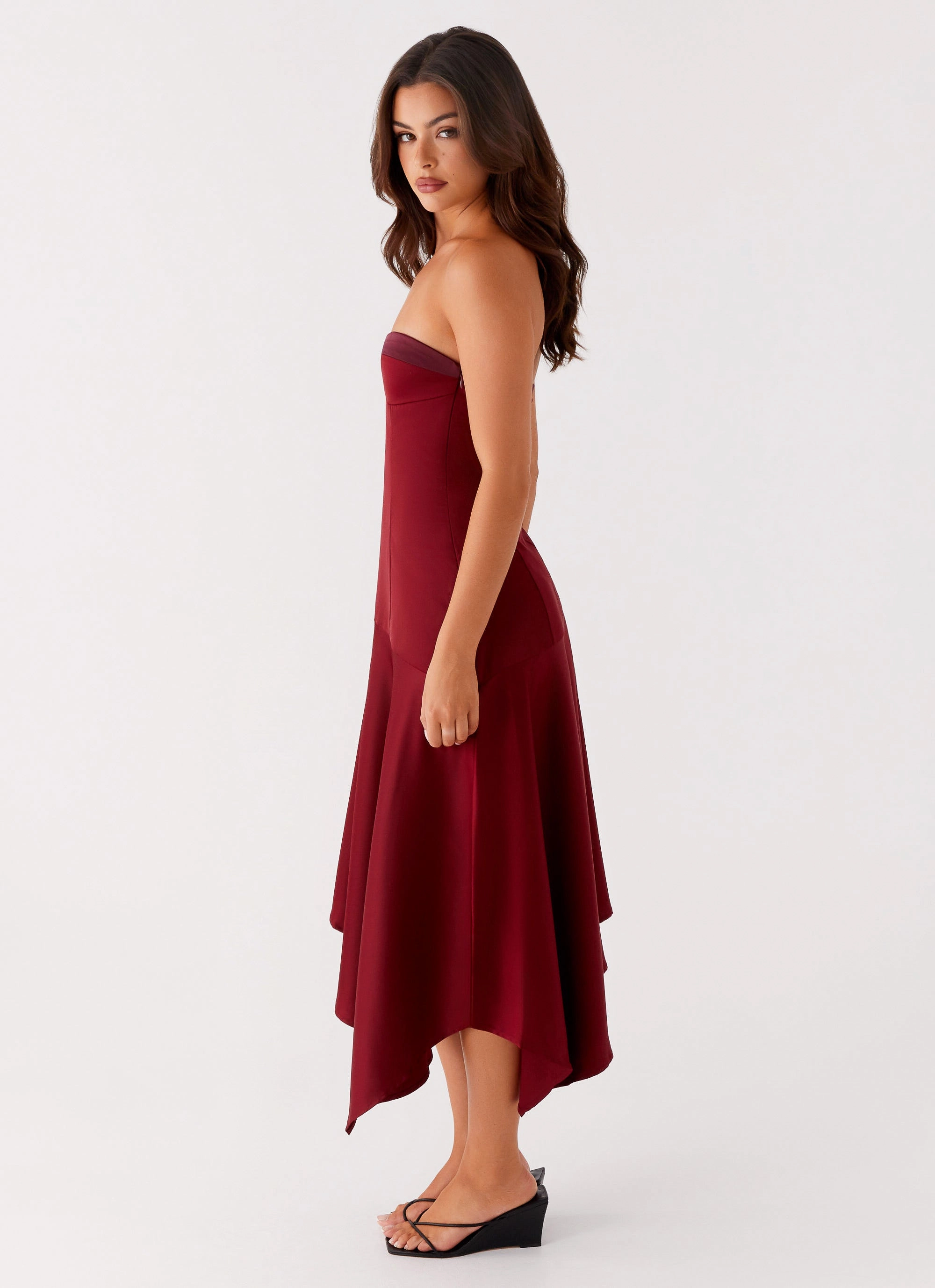 Calm Tone Matisse Midi Dress - Red