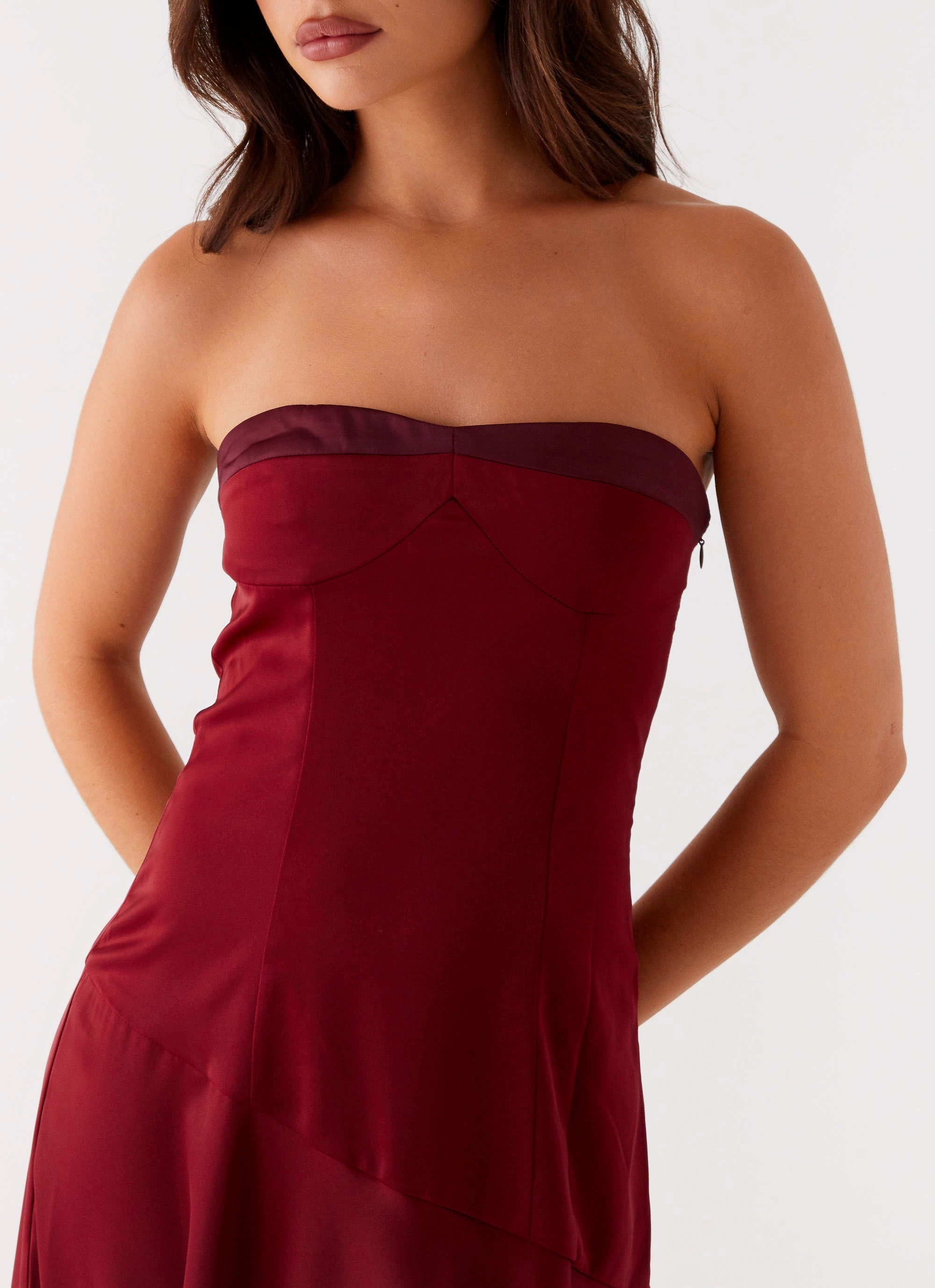 Minimalist feel Fresh Aesthetic Matisse Midi Dress - Red