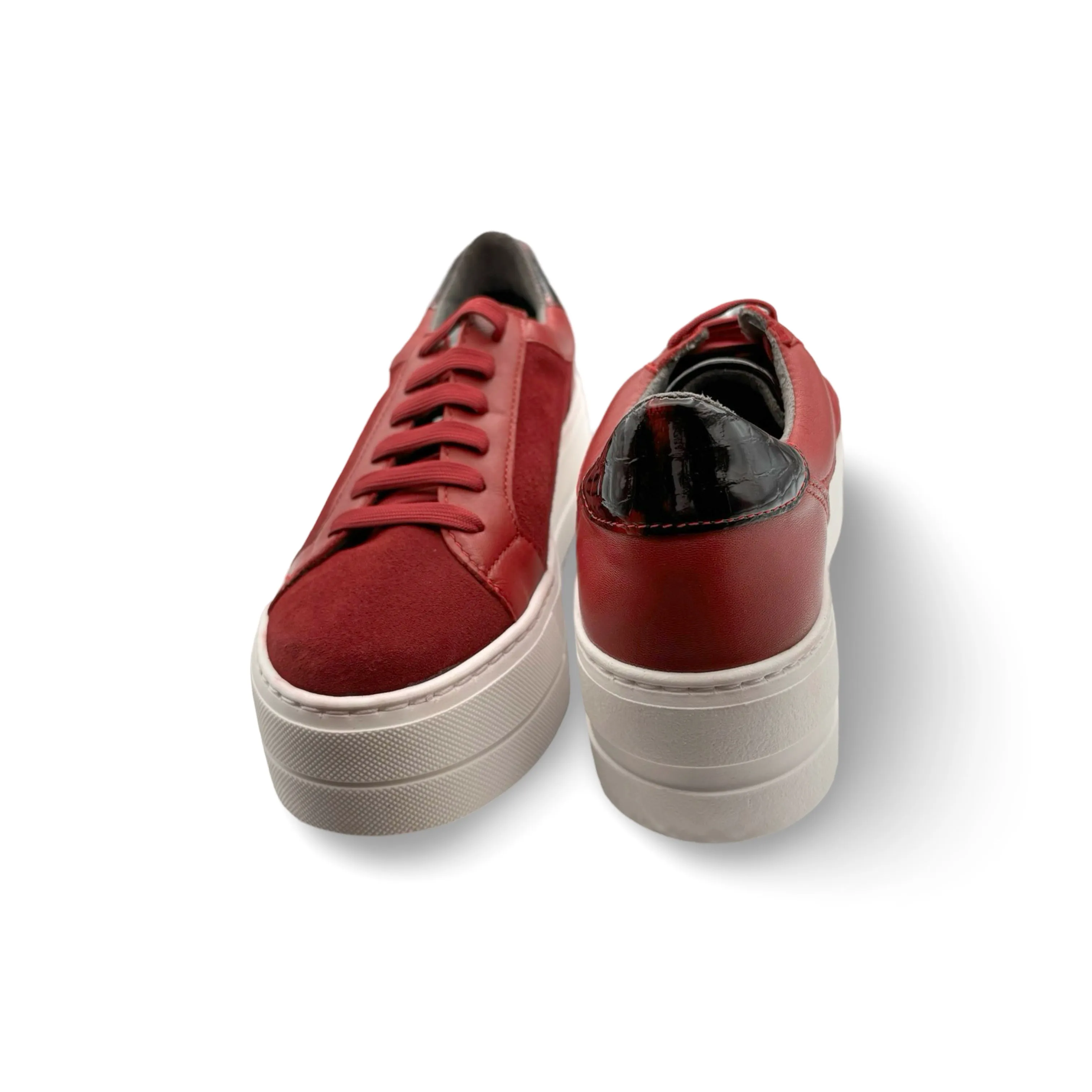 MAUDE Red Lace Up Trainer