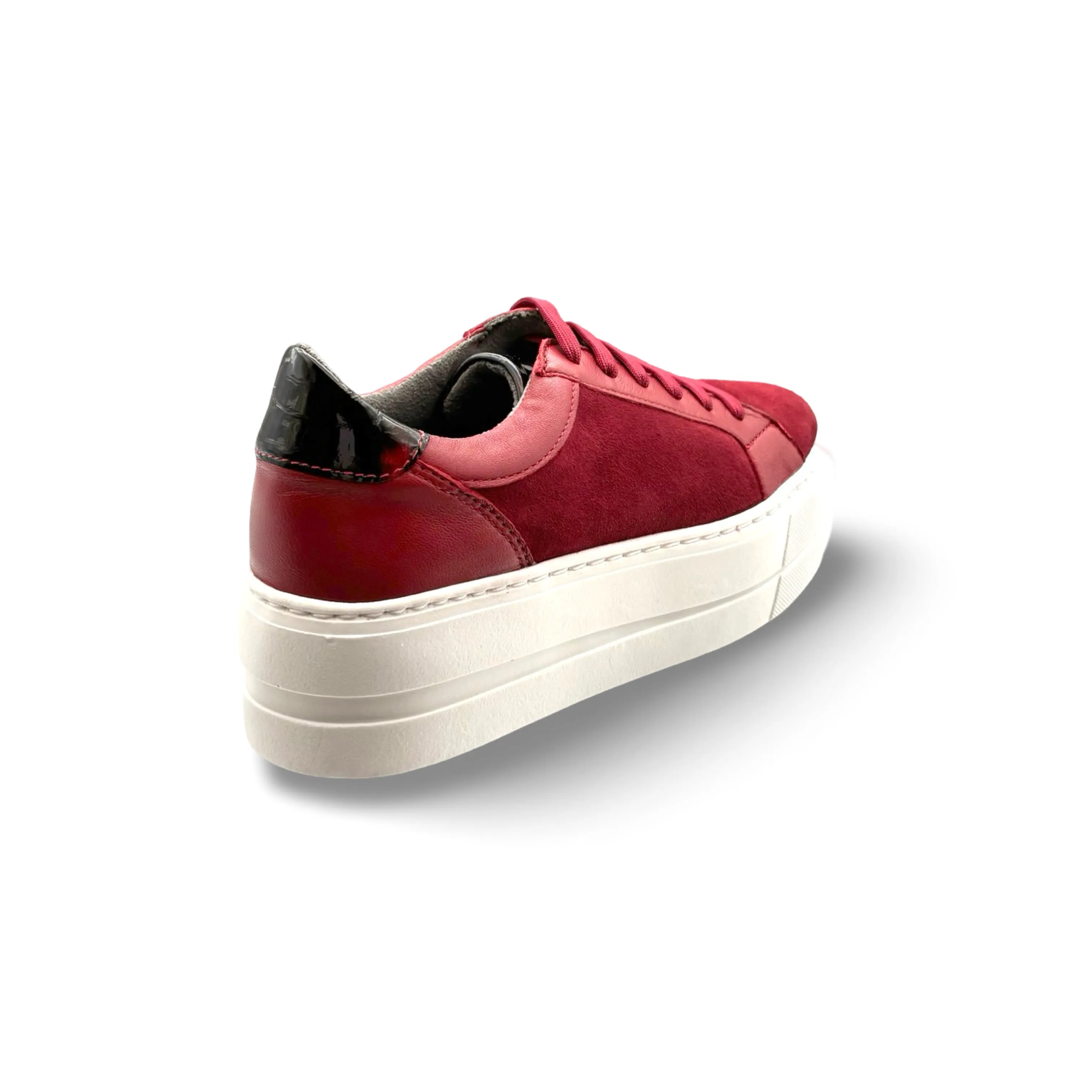MAUDE Red Lace Up Trainer