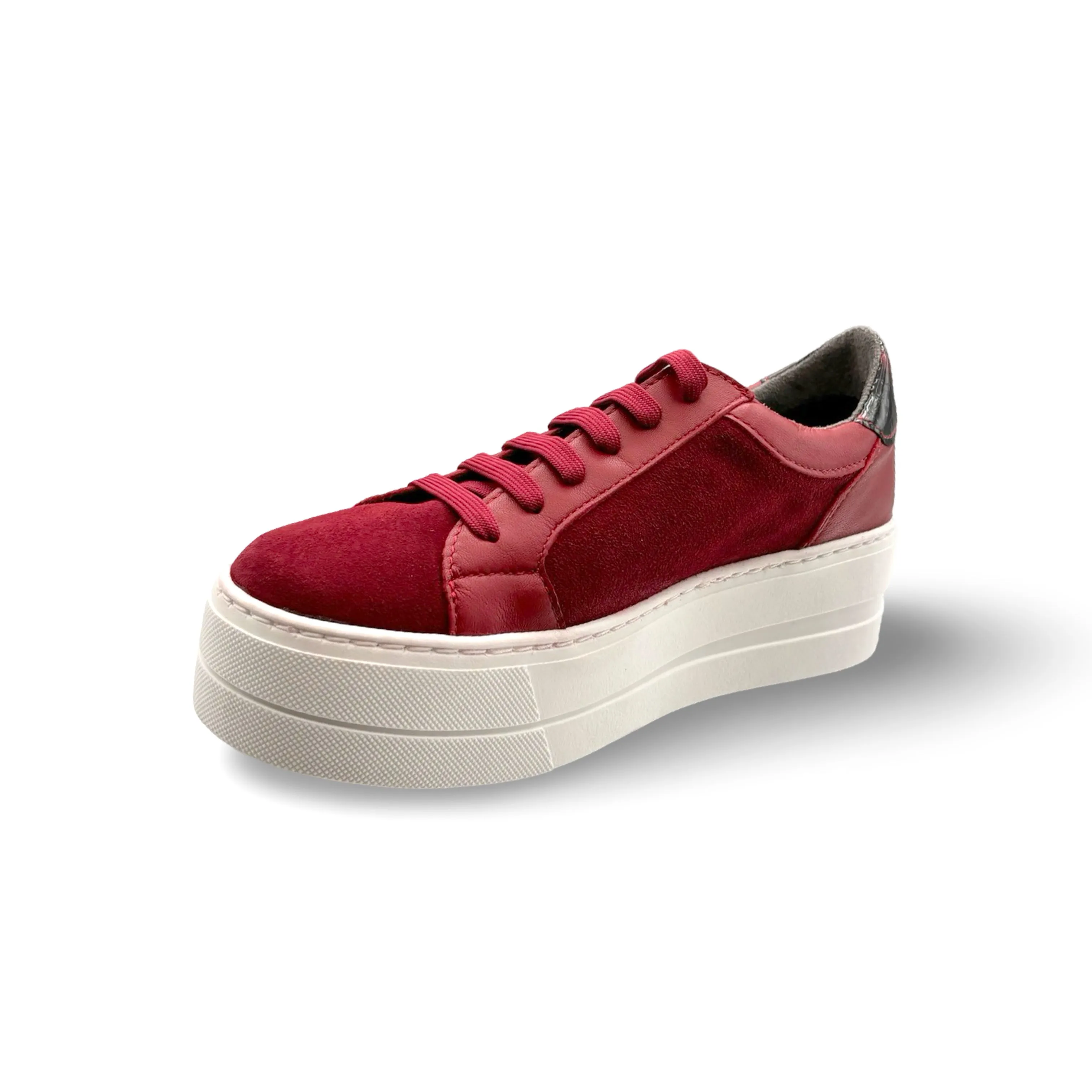MAUDE Red Lace Up Trainer