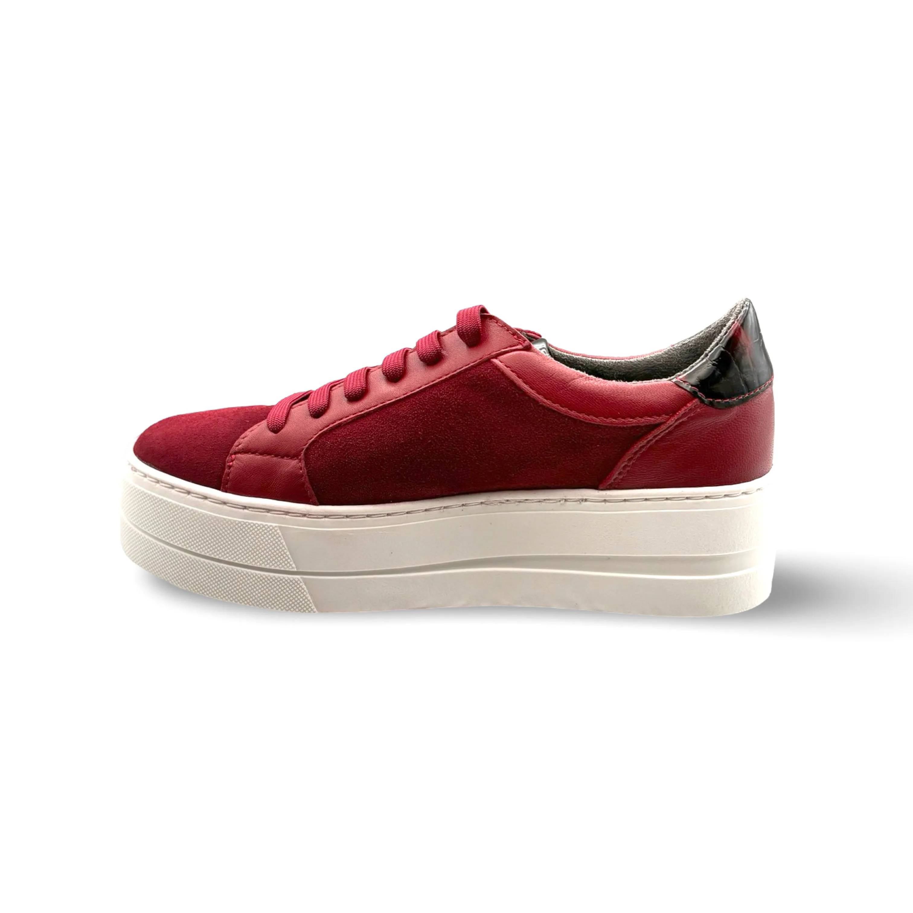 MAUDE Red Lace Up Trainer