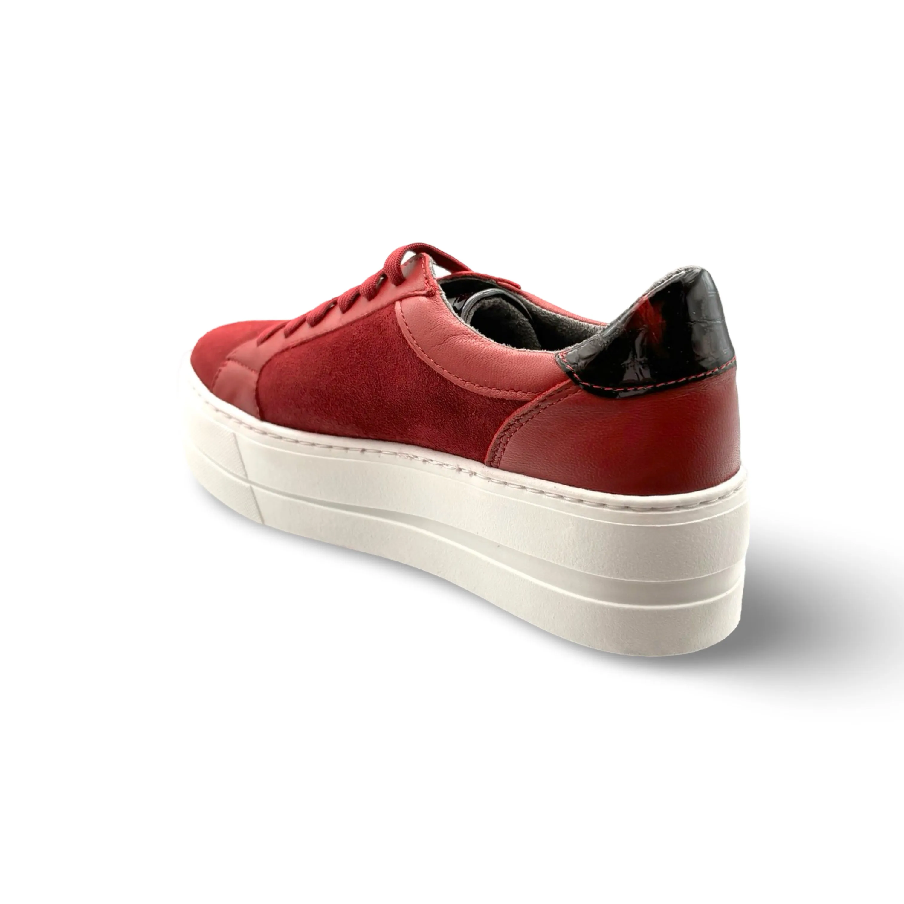 MAUDE Red Lace Up Trainer