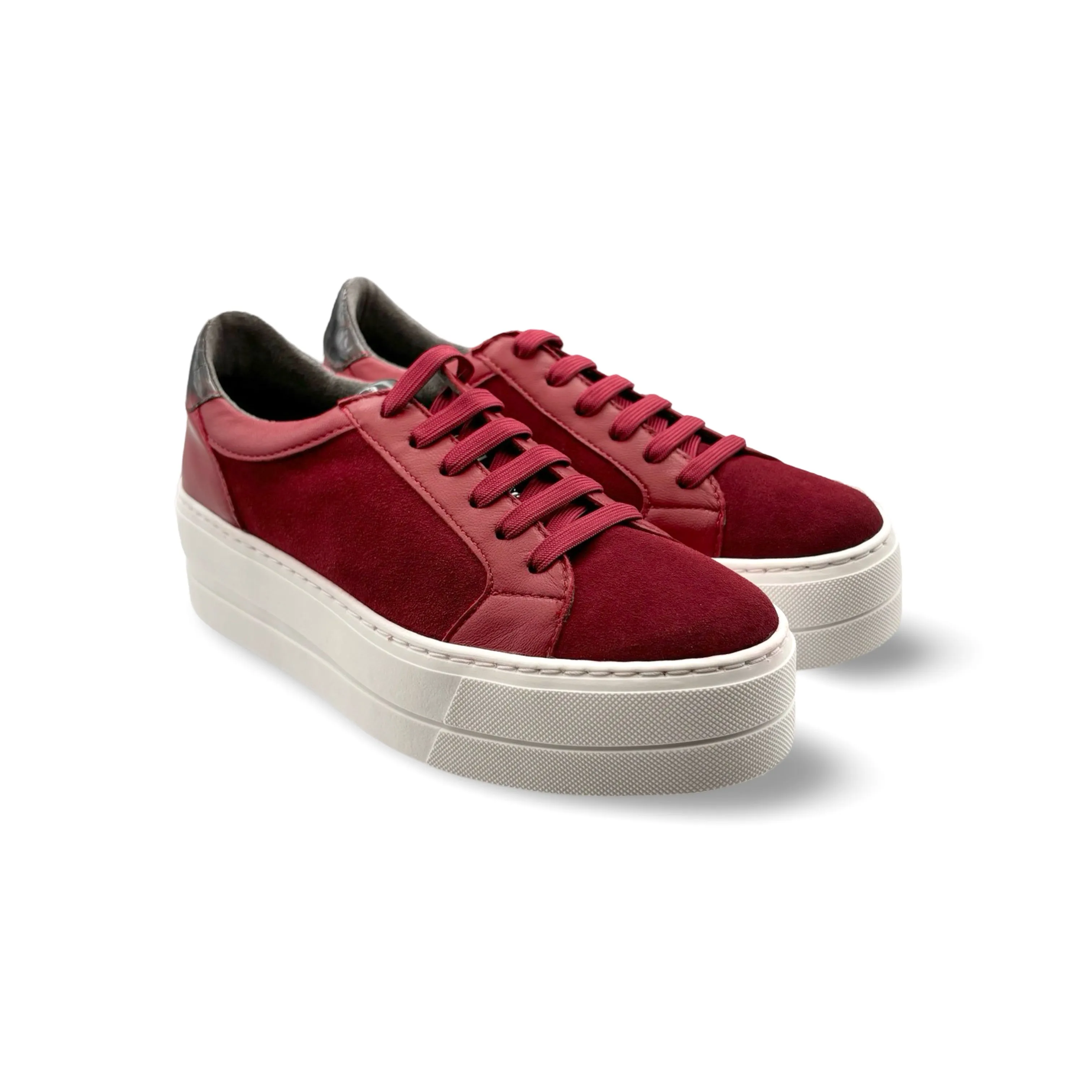 MAUDE Red Lace Up Trainer
