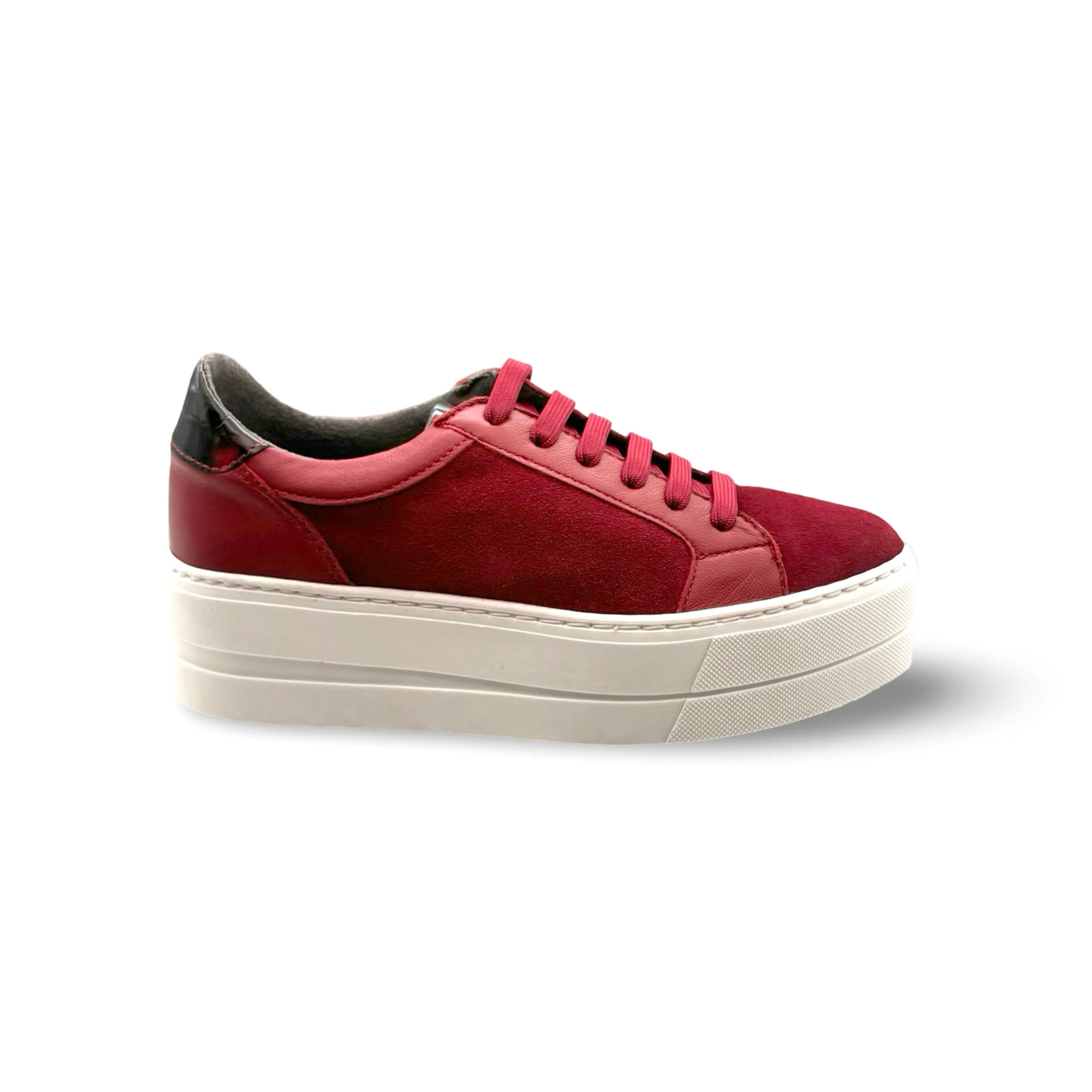 MAUDE Red Lace Up Trainer