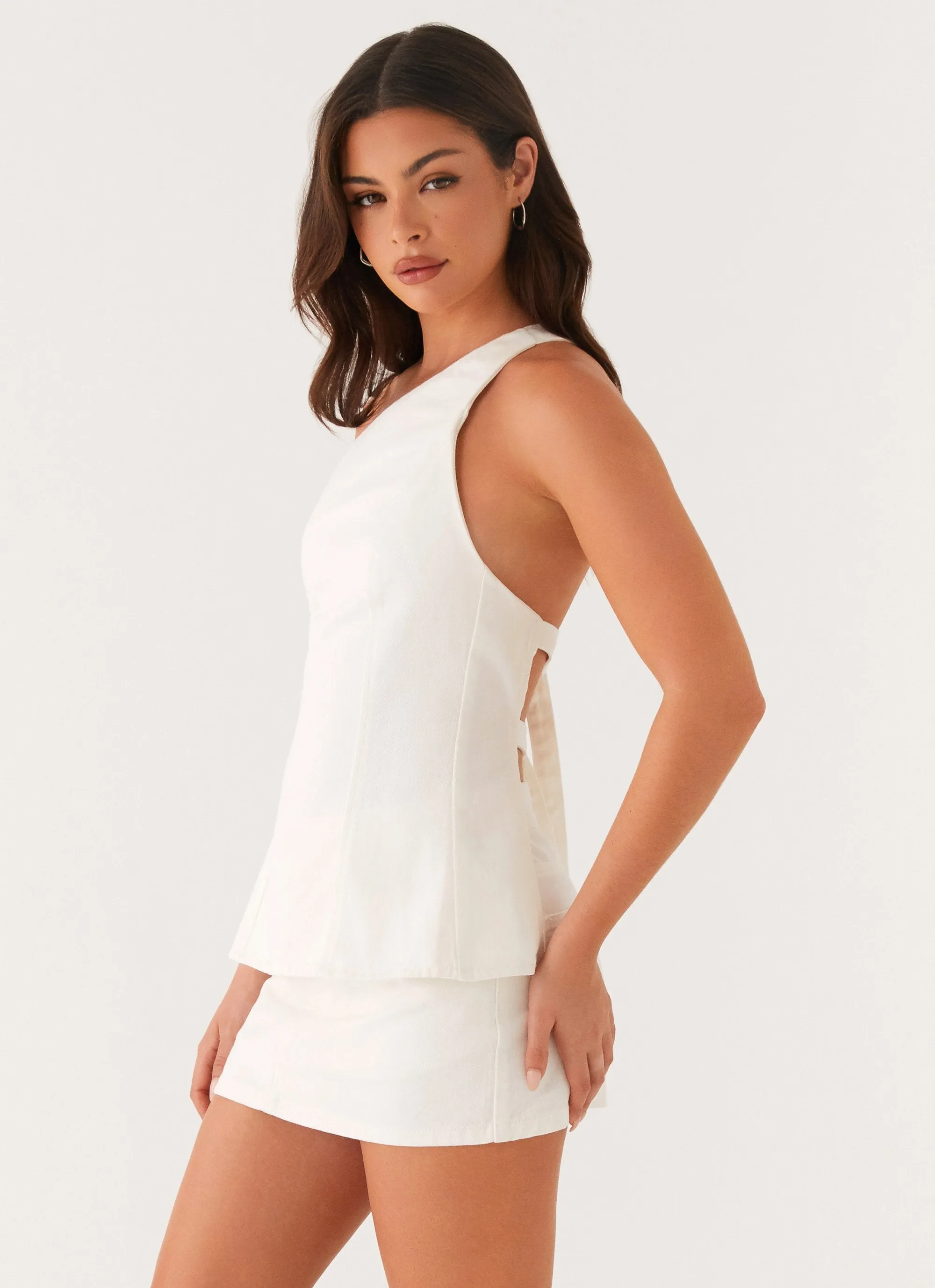 Hidden Pocket System Maysa Low Rise Mini Skirt - Ivory