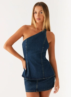 Maysa Denim Top - Washed Denim RapidDry Technology TearResistantWeave Foldable Cuff Design Maysa Denim Top - Washed Denim
