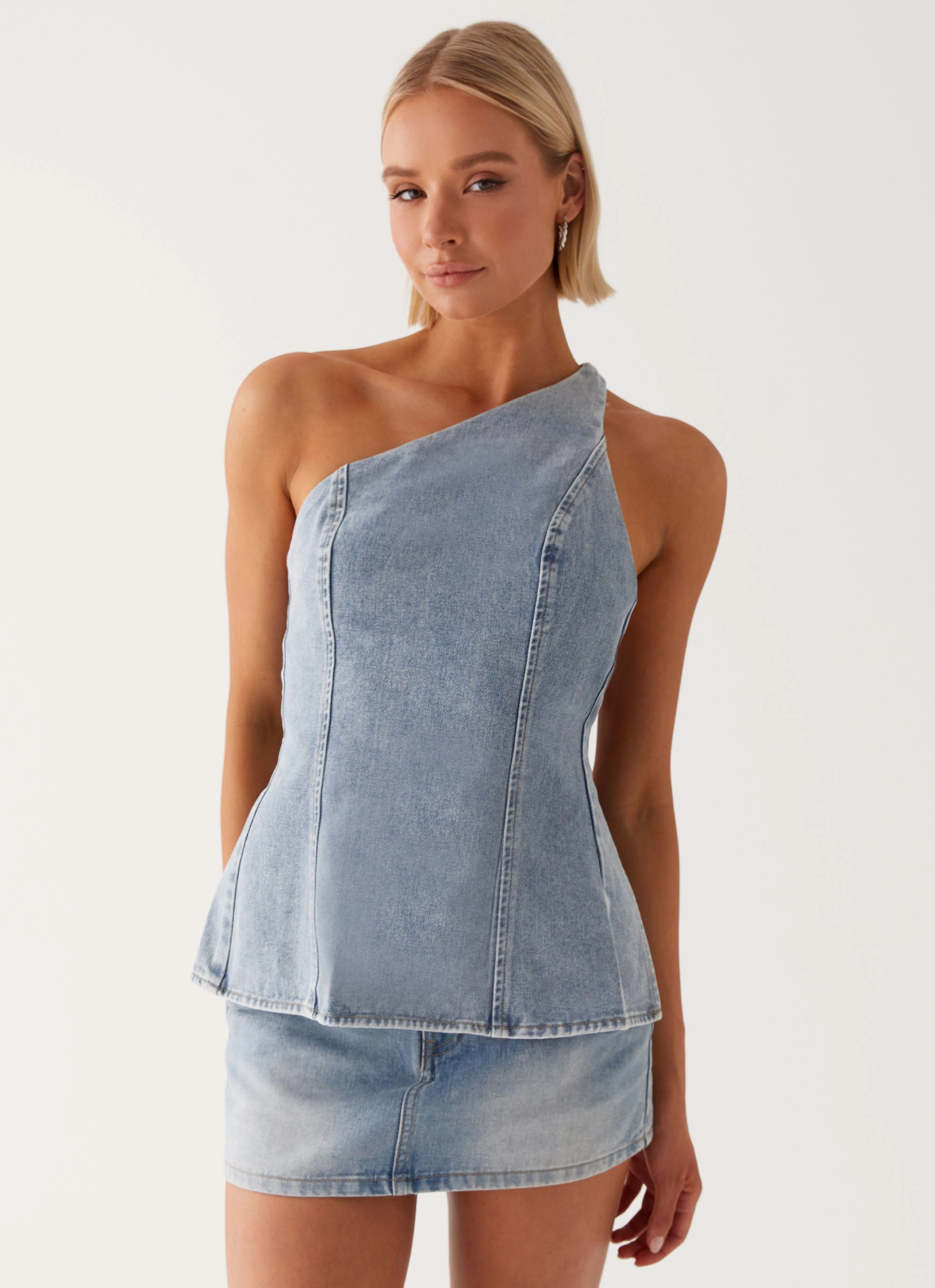 Maysa Low Rise Mini Skirt - Blue Tassel accents