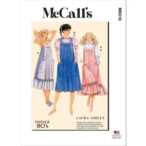 McCall's Pattern M8318 Misses' Dresses and Blouses by Laura Ashley