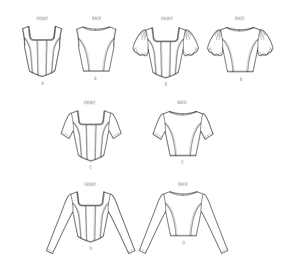 McCall's Sewing Pattern 8364 Misses' Knit Corset Tops