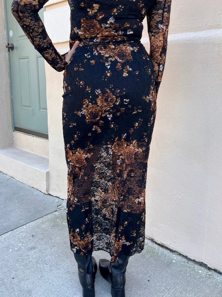 MEADOW MIDI SKIRT IN BLACK