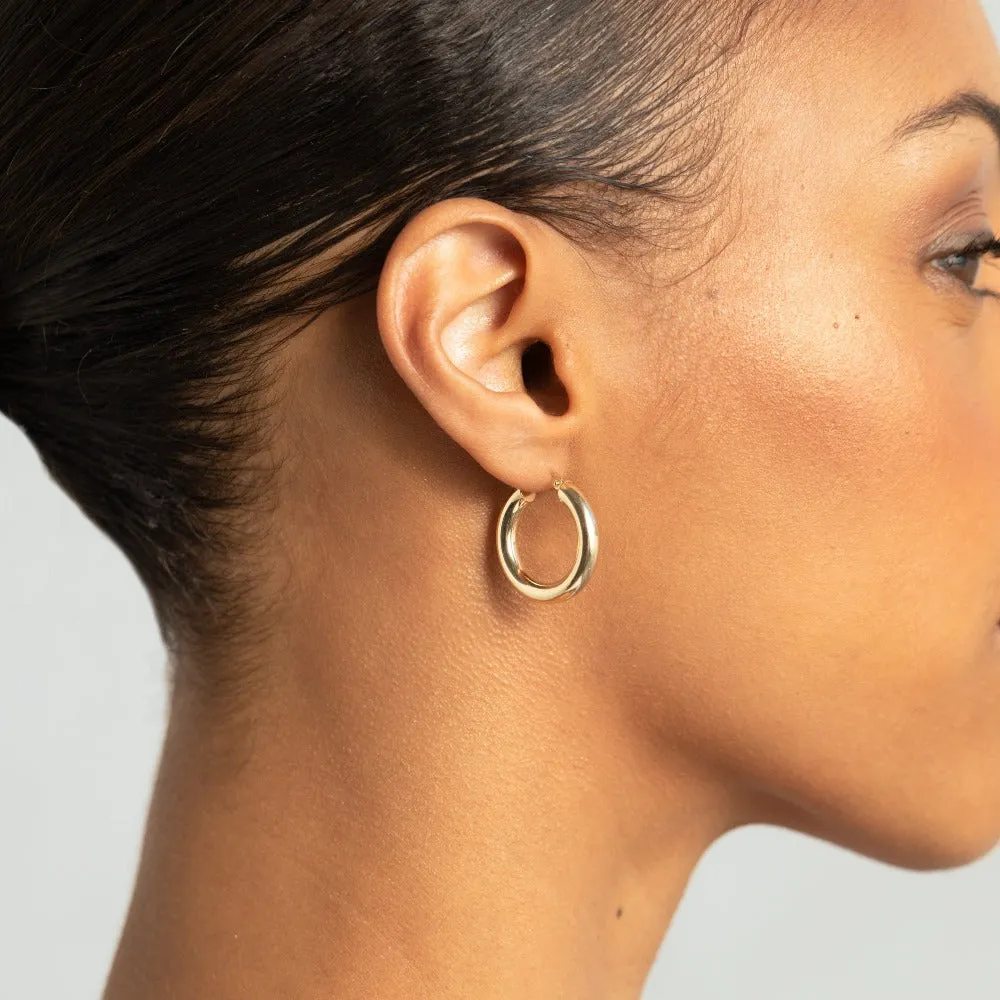 Medium Bold Hoops | 10k Rose Gold
