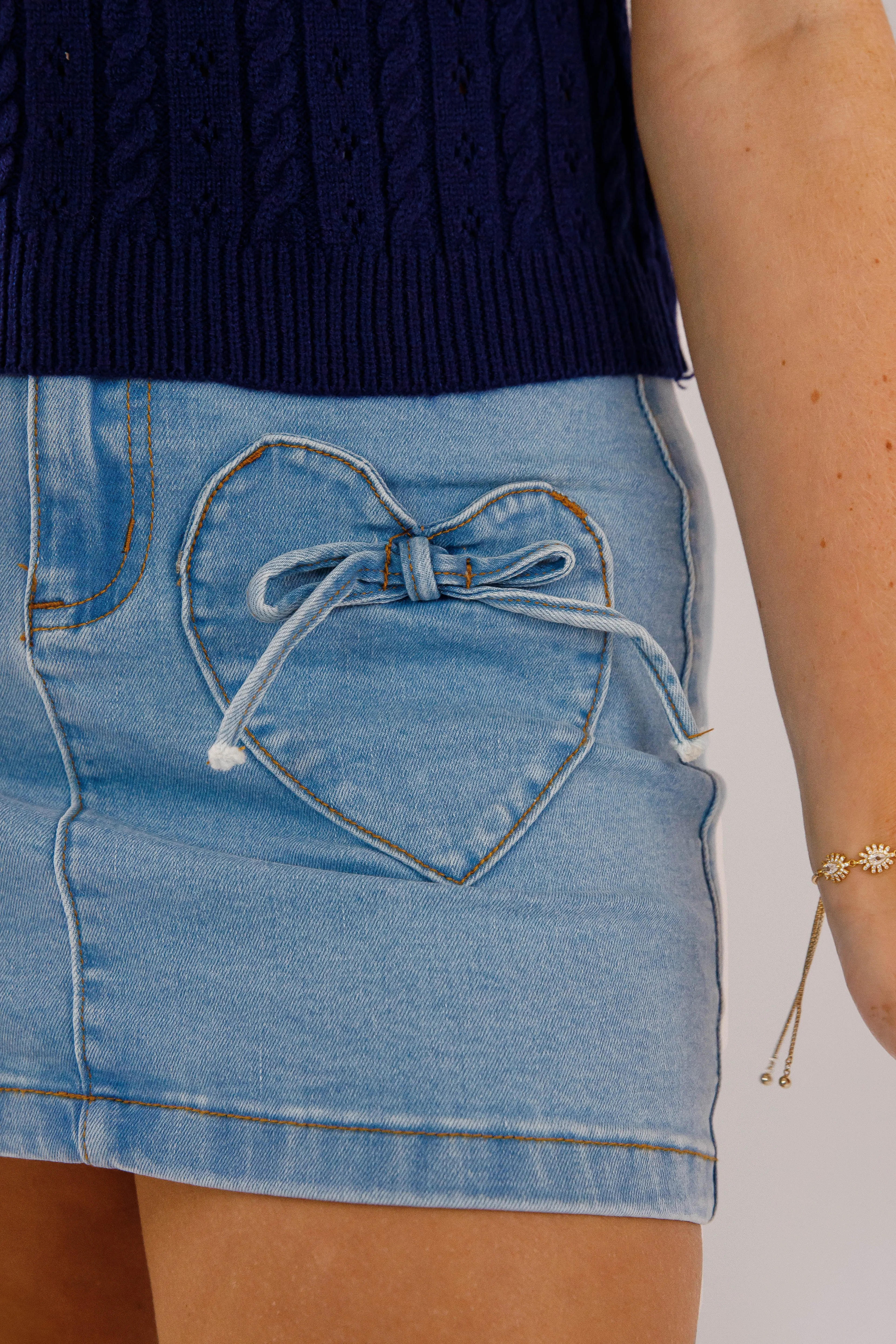 Casual Performance Fit Practical Style Meet Me Again Denim Mini Skirt