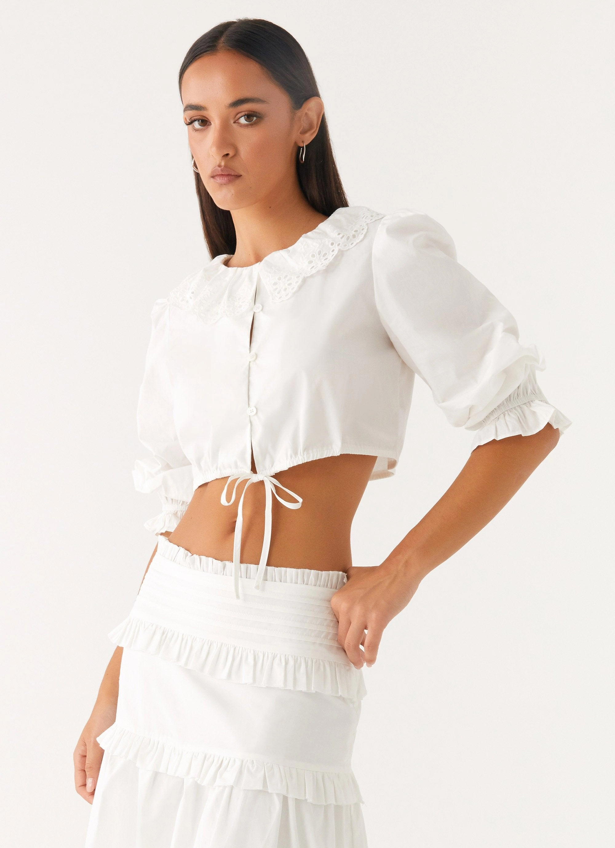 ButterySoftTextile Melania Blouse - White