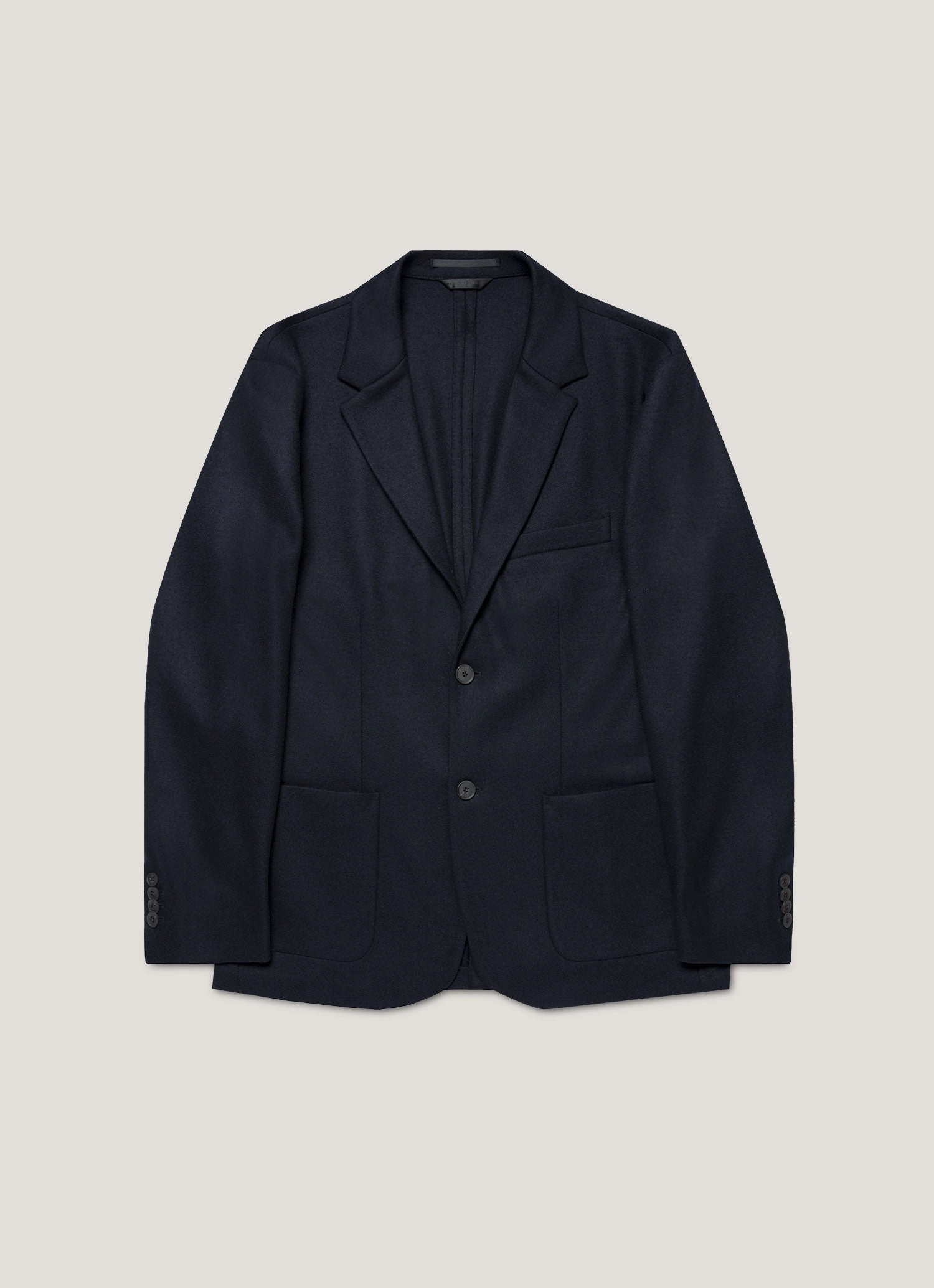 Men's Boiled Wool Blazer in Navy Sleek Design Red