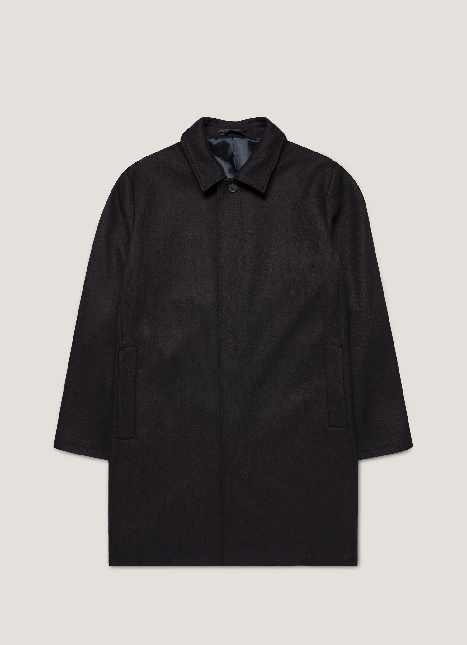 Men's Boiled Wool Coat in Navy Insulated Fashion