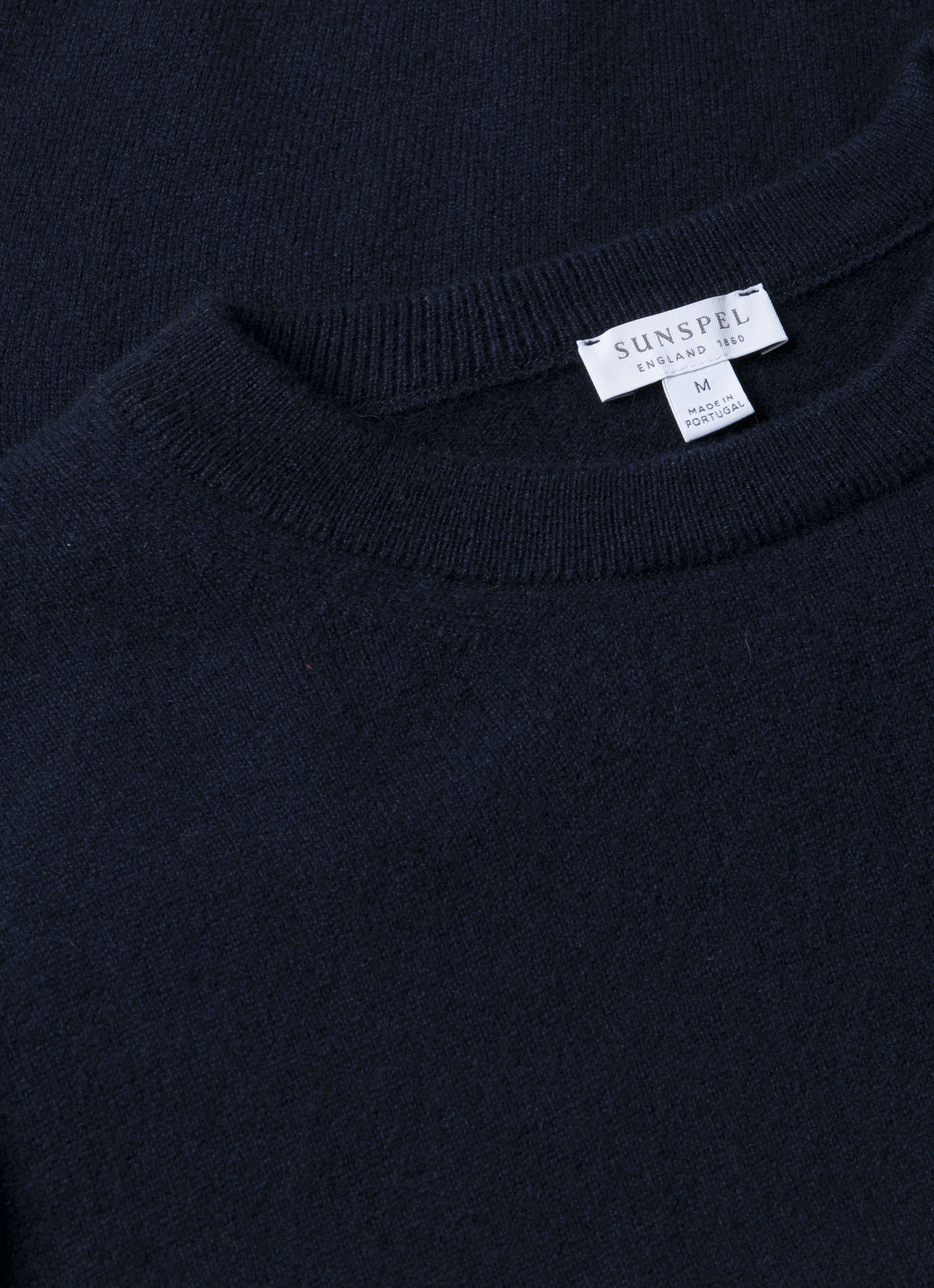 Brushed Interior Men's Cashmere Crew Neck Jumper in Navy
