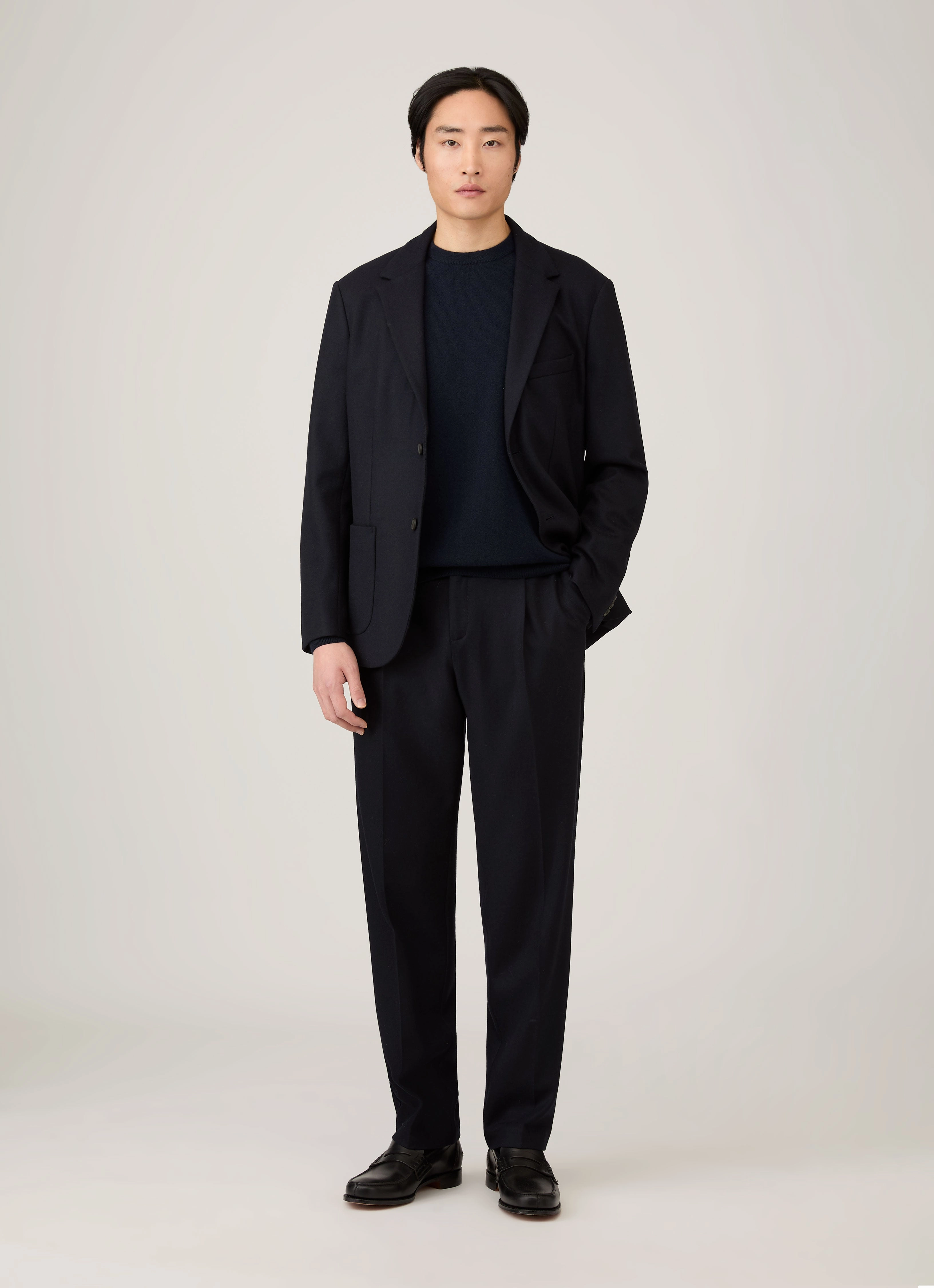 Men's Cashmere Crew Neck Jumper in Navy Mood Booster