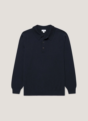 Men's Cashmere Polo Shirt in Navy Cool Style