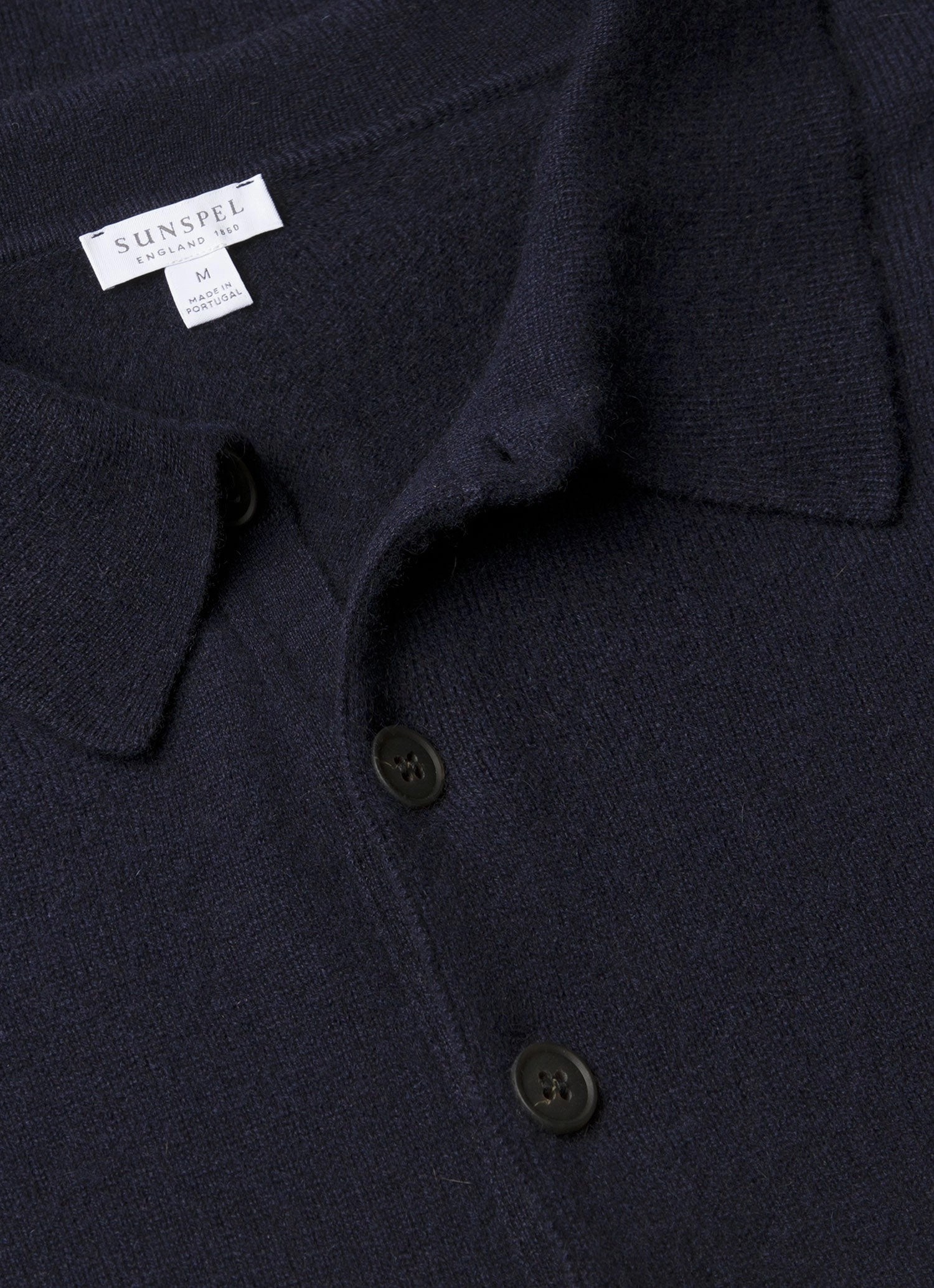 Everyday Fashion SoftCheckered Weave Men's Cashmere Polo Shirt in Navy