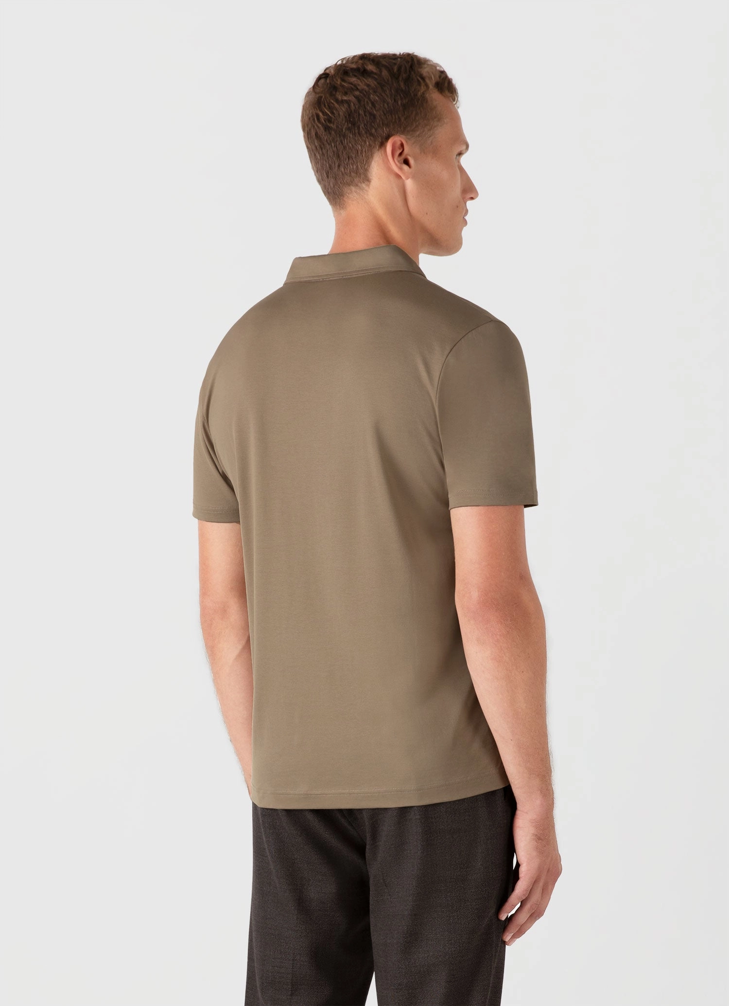 Men's Classic Jersey Polo Shirt in Dark Stone Light Design