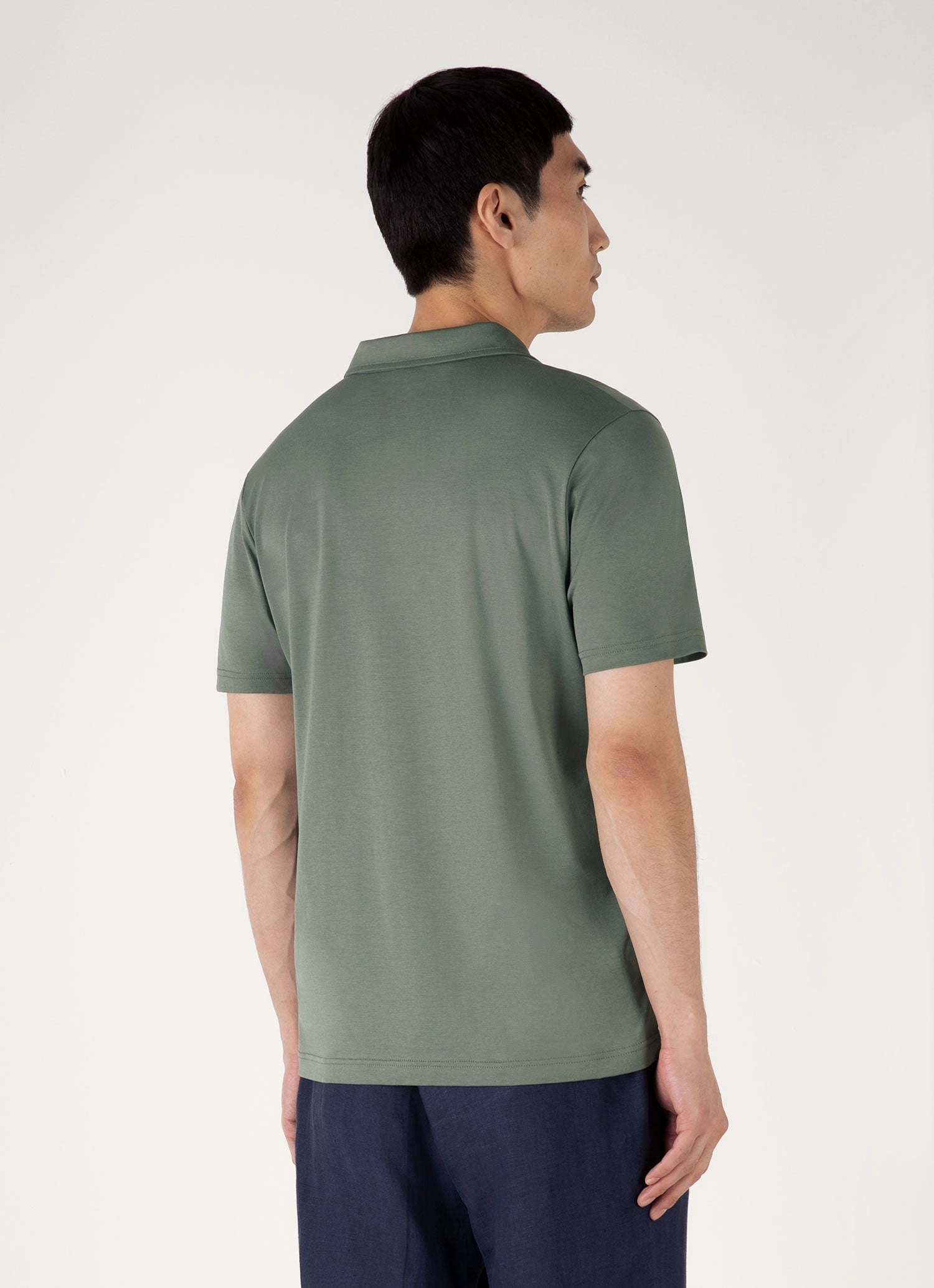 Fresh Comfort Interlock Cotton Men's Classic Jersey Polo Shirt in Dusk Green