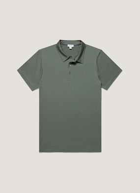 Men's Classic Jersey Polo Shirt in Dusk Green Moisture Control Fabric Casual Wearable Men's Classic Jersey Polo Shirt in Dusk Green