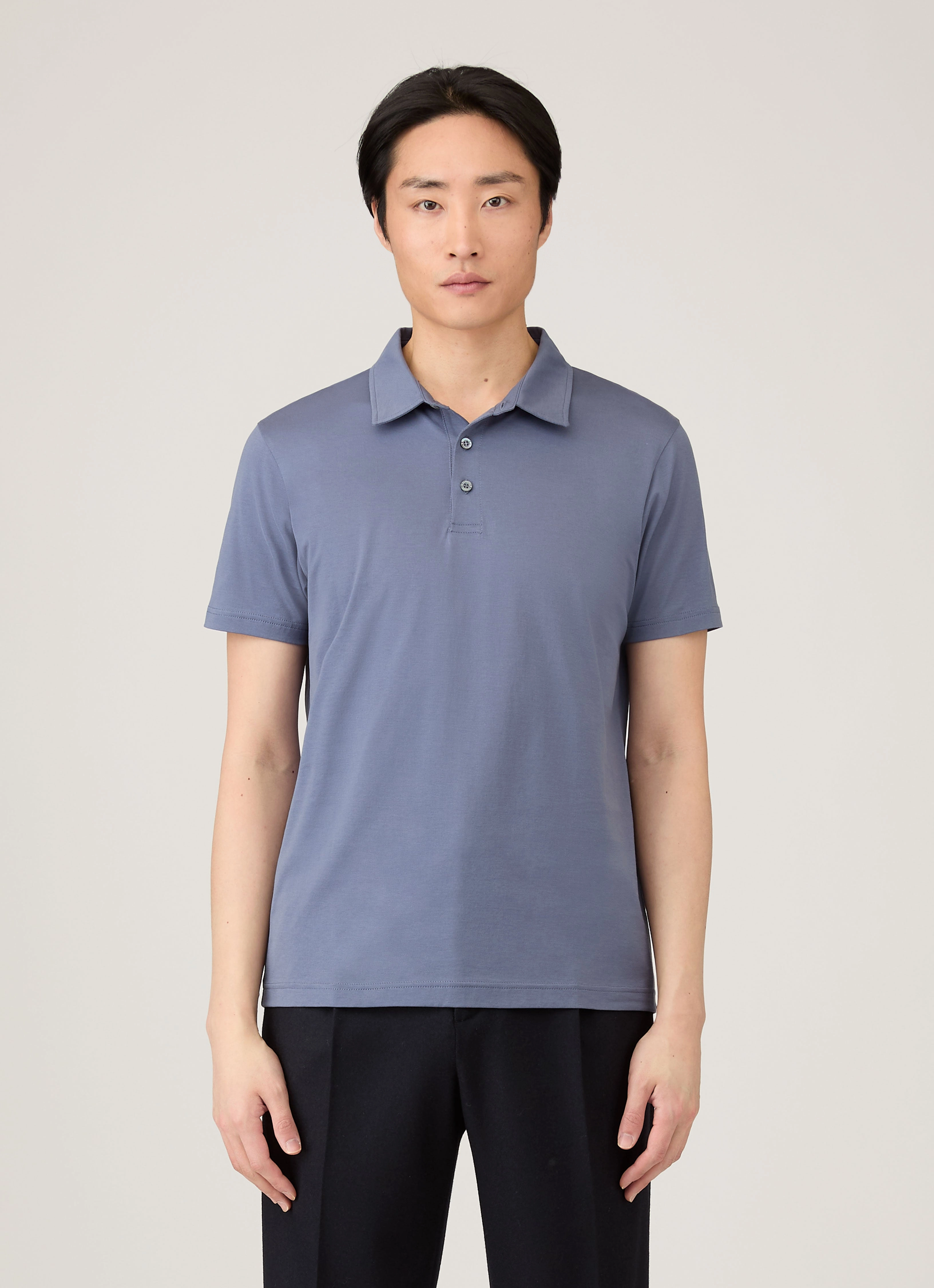 Tagless Design Men's Classic Jersey Polo Shirt in Selvedge Blue