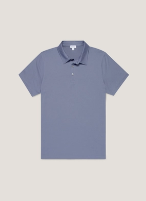 Men's Classic Jersey Polo Shirt in Selvedge Blue Fresh Comfort Men's Classic Jersey Polo Shirt in Selvedge Blue Weekend Wearable