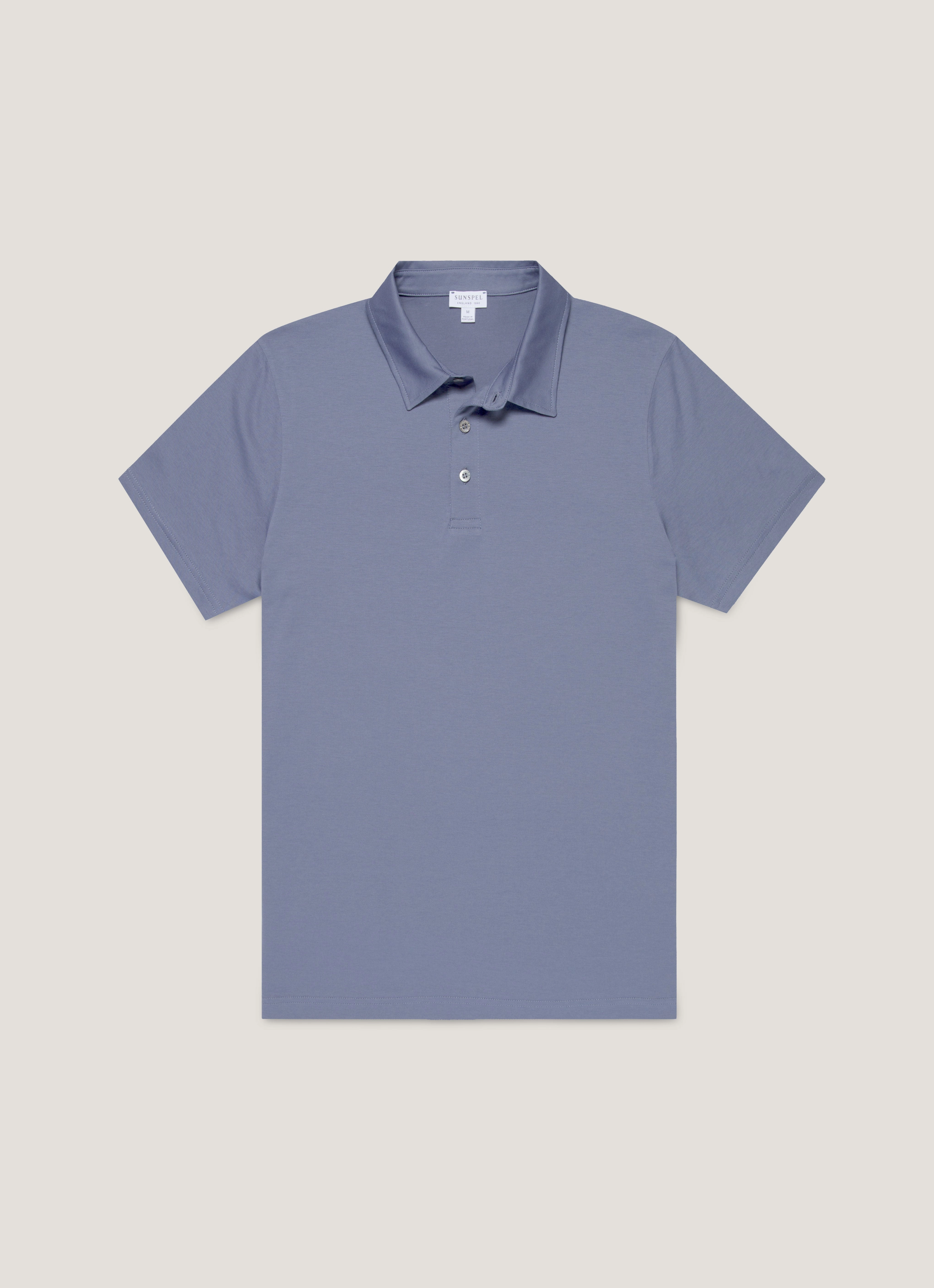 Men's Classic Jersey Polo Shirt in Selvedge Blue Weekend Wearable