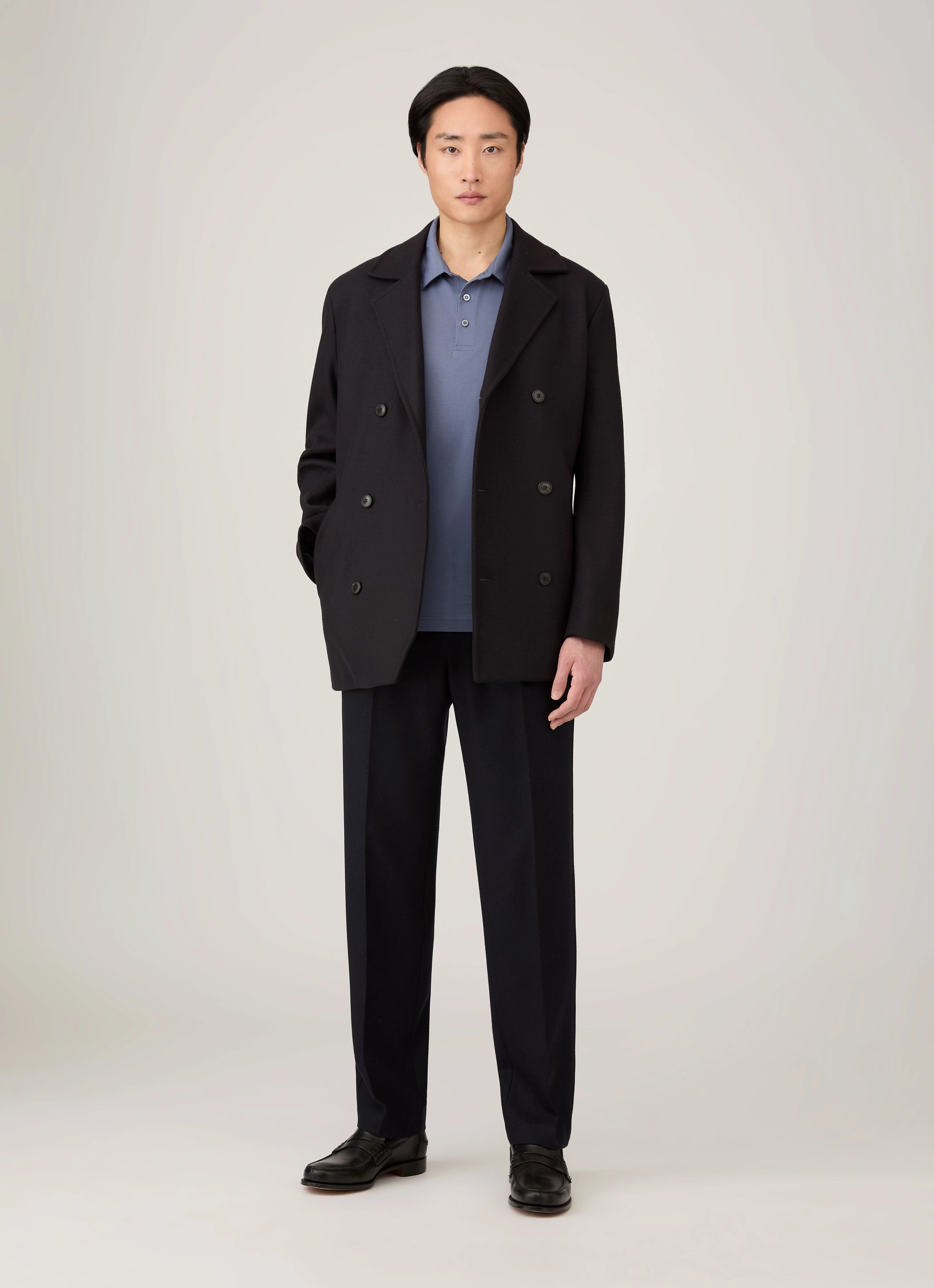 Sustainable Production Certification Team Uniform Men's Classic Jersey Polo Shirt in Selvedge Blue