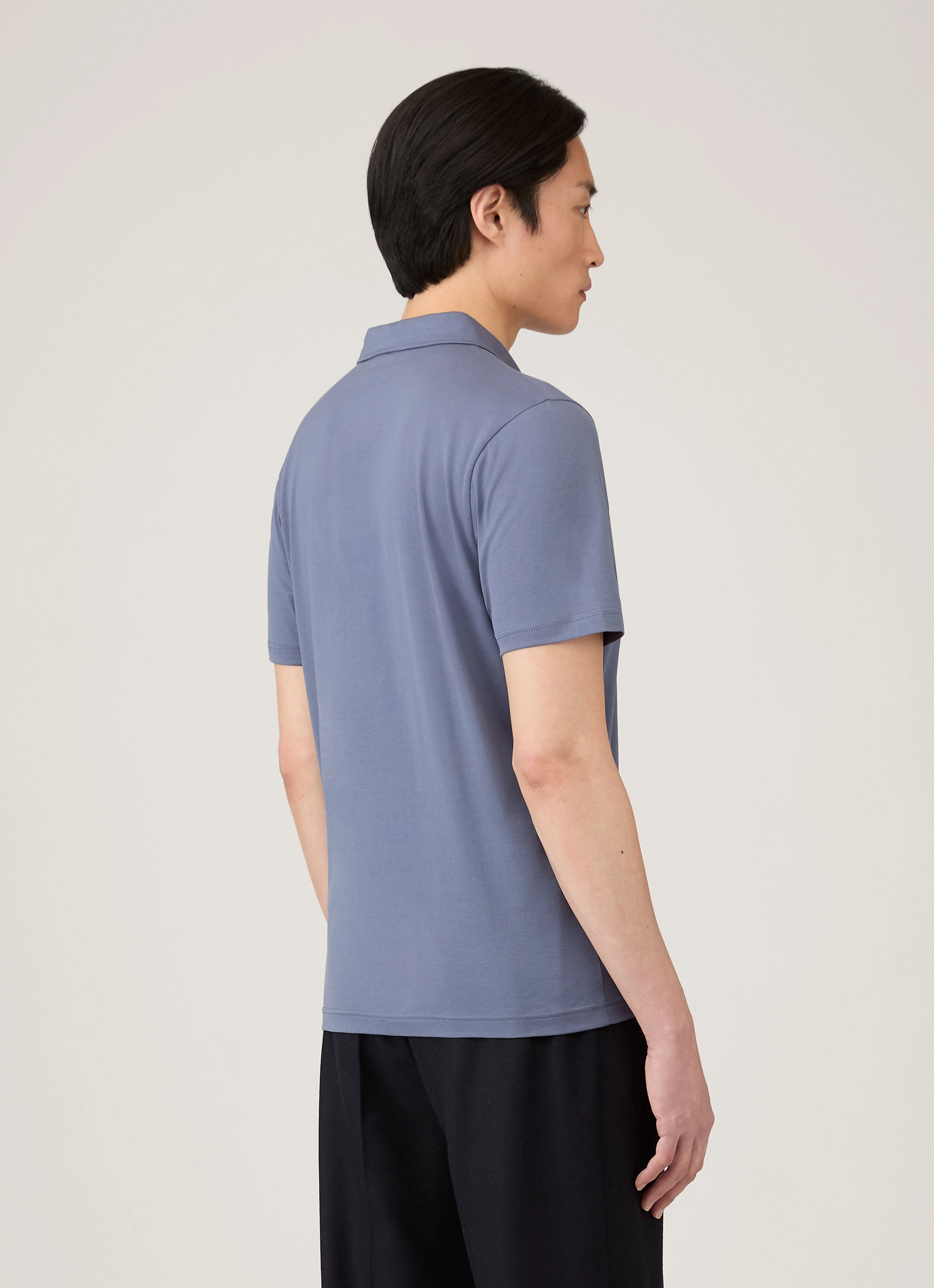 Timeless Fit Comfy Apparel Men's Classic Jersey Polo Shirt in Selvedge Blue