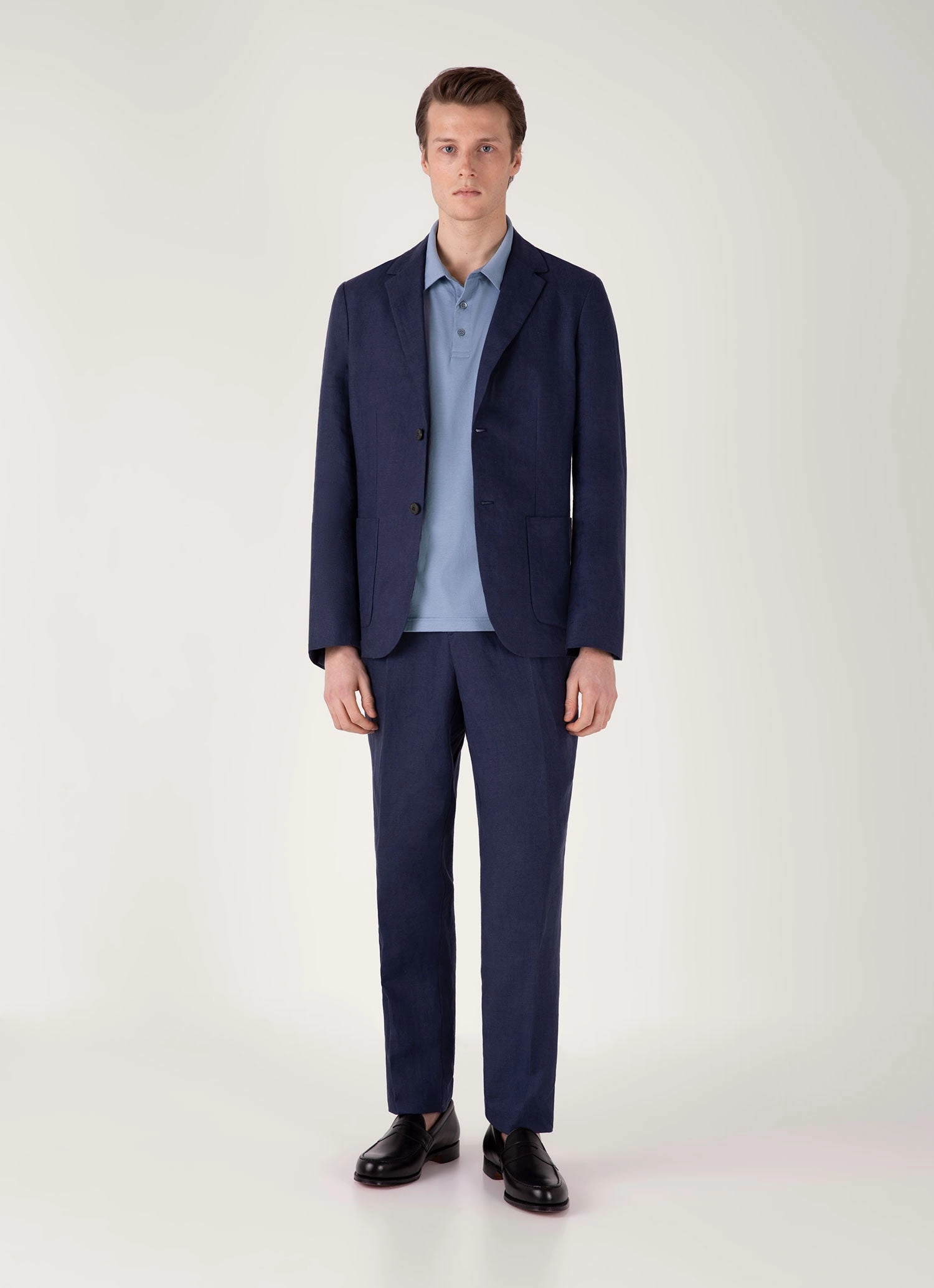 Men's Classic Jersey Polo Shirt in Vintage Blue Optimal Airflow Texture