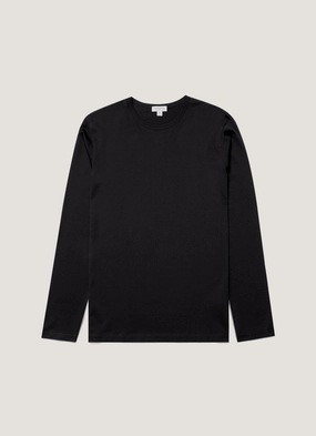 Men's Classic Long Sleeve T-shirt in Black Stylish Comfort Men's Classic Long Sleeve T-shirt in Black Soft Base