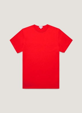Men's Classic T-shirt in Bright Red soft fit Biodegradable Textile Timeless Comfort Wear Men's Classic T-shirt in Bright Red