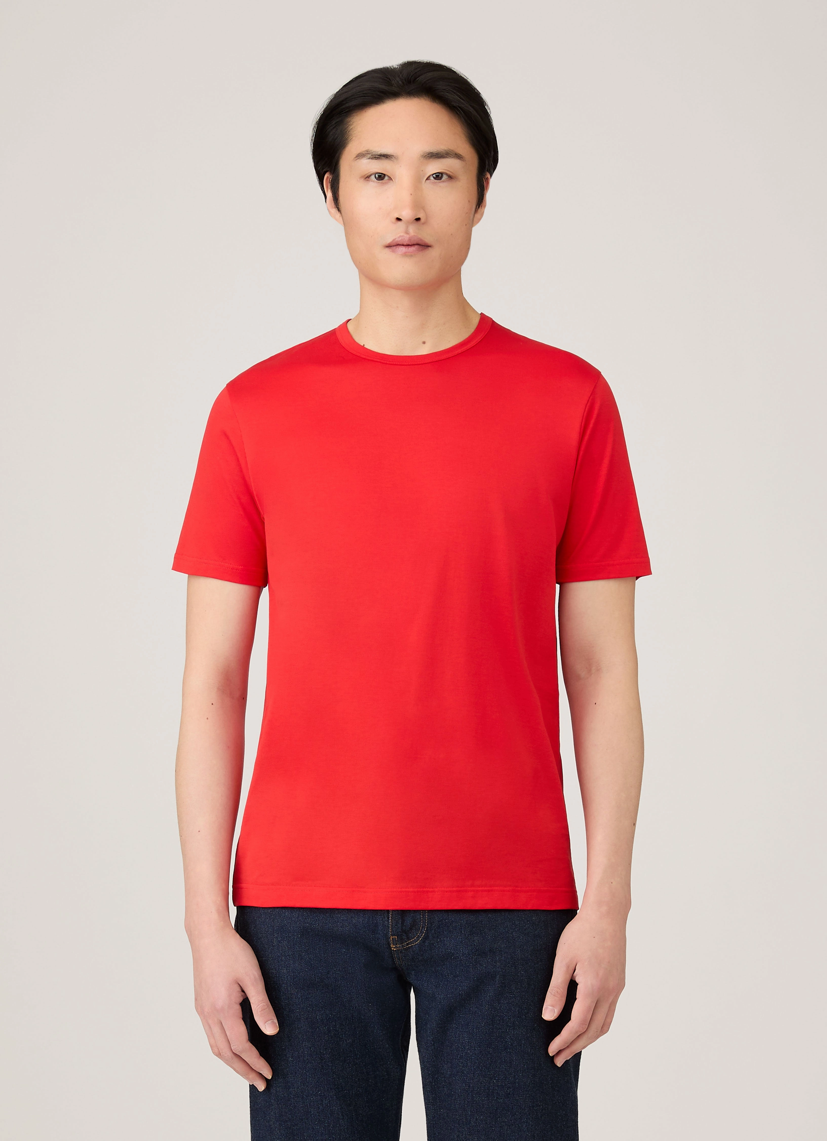 Men's Classic T-shirt in Bright Red Relax Comfort Style Comfy Look