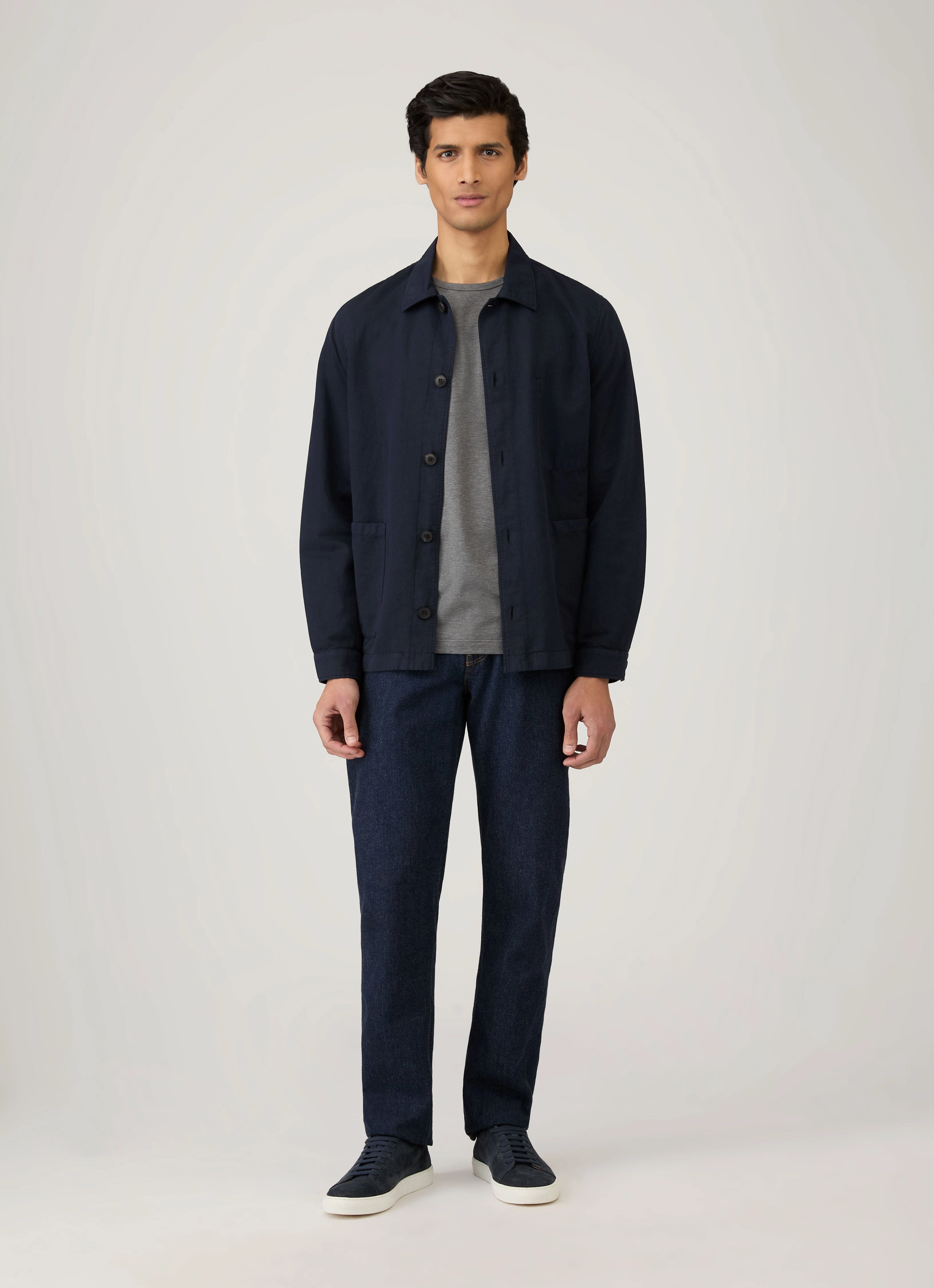 Essential Fashion Stretchable Weave Men's Classic T-shirt in Charcoal Melange