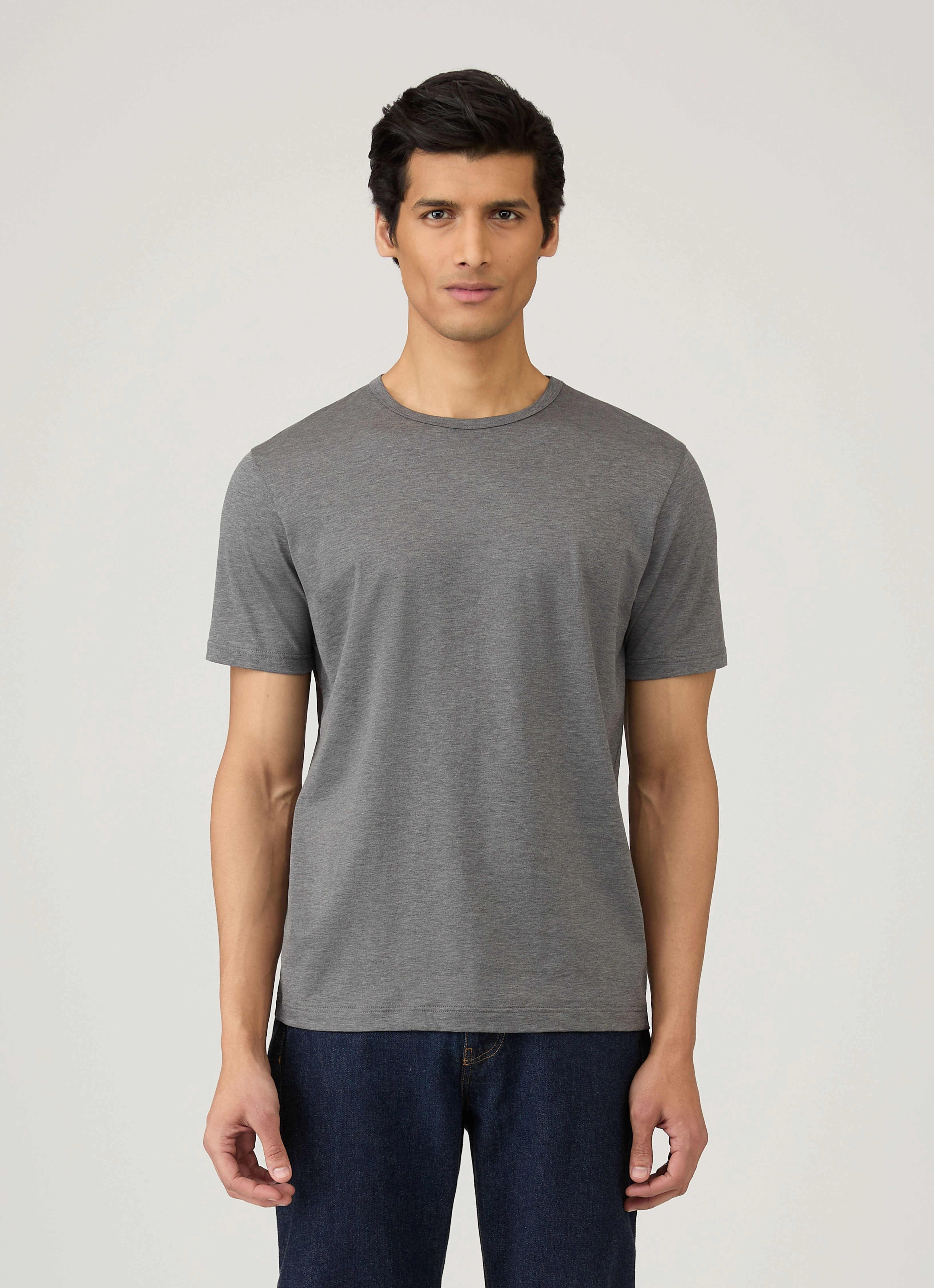 Easy Care Fabric Men's Classic T-shirt in Charcoal Melange