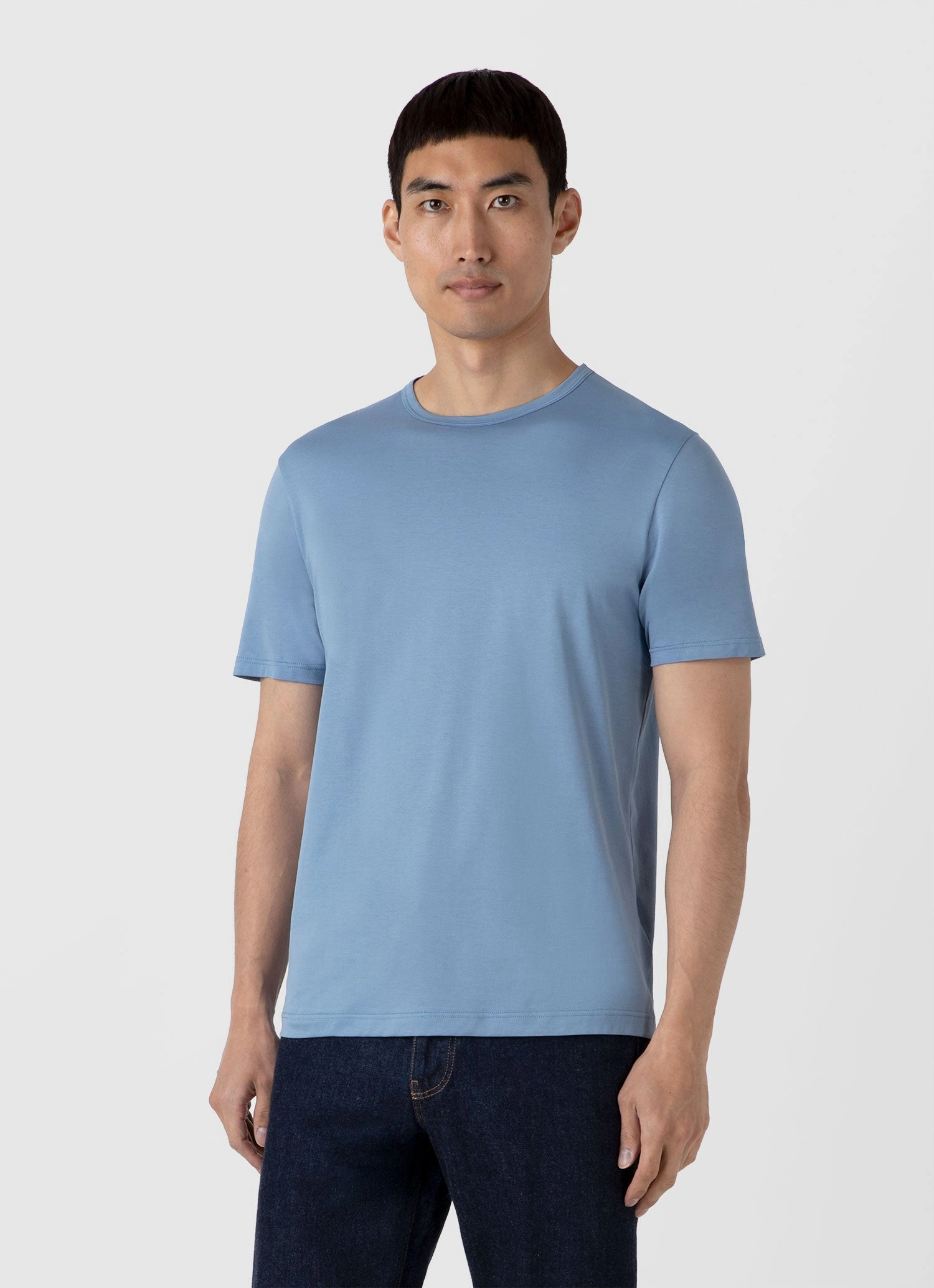 Basic Wear Soft And Comfortable Men's Classic T-shirt in Como Blue
