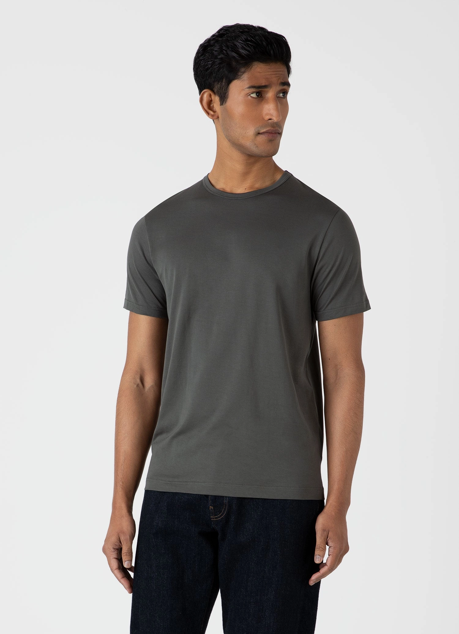 Perfect for Layering Circular Knit Construction Men's Classic T-shirt in Drill Green
