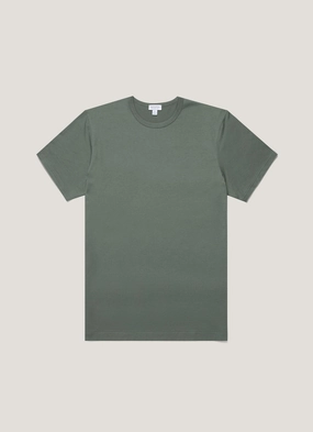 Men's Classic T-shirt in Dusk Green Bold - statement Perfect Layering Comfy Waistband Men's Classic T-shirt in Dusk Green