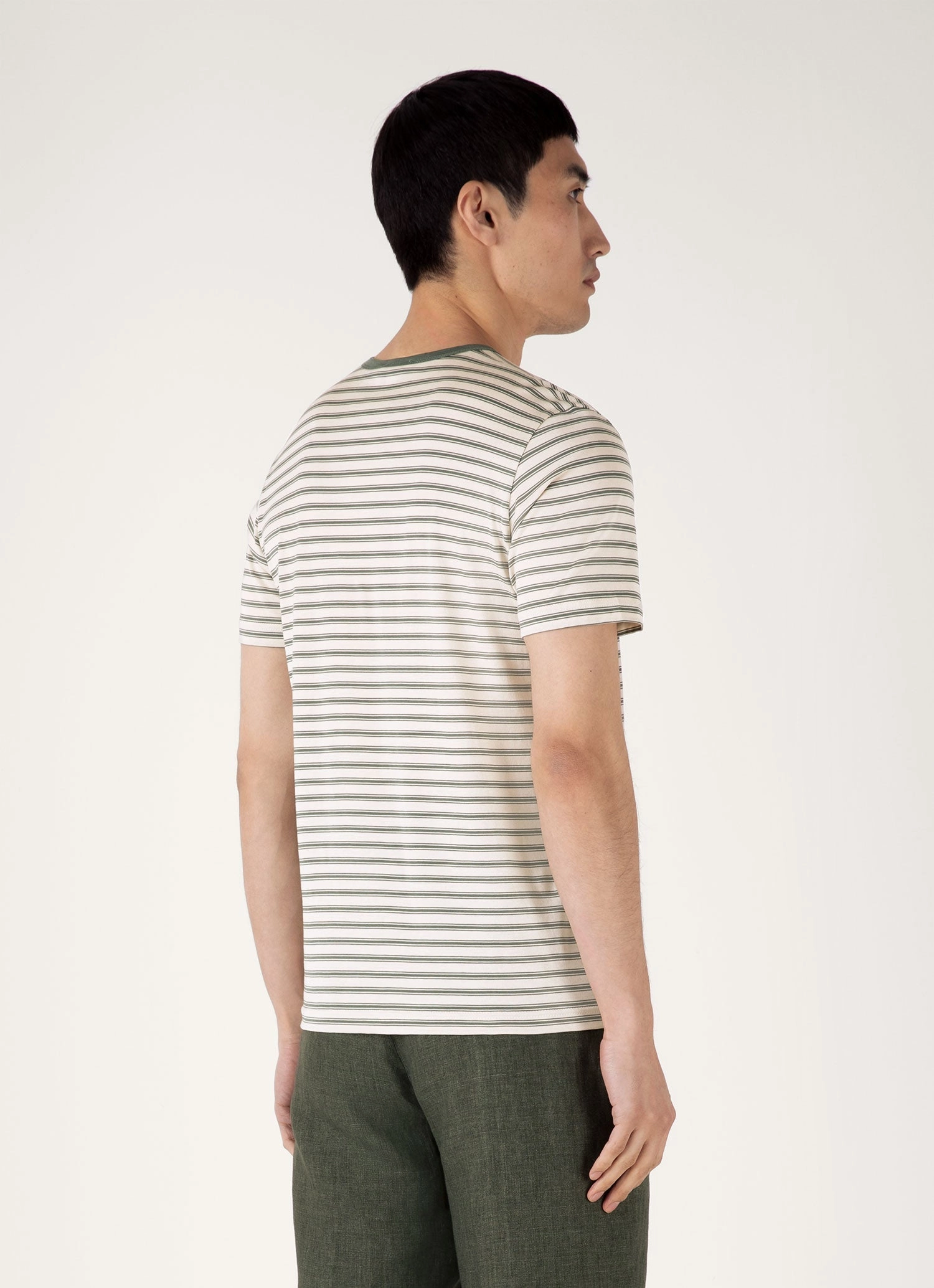Informal charm Men's Classic T-shirt in Dusk Green/Undyed
