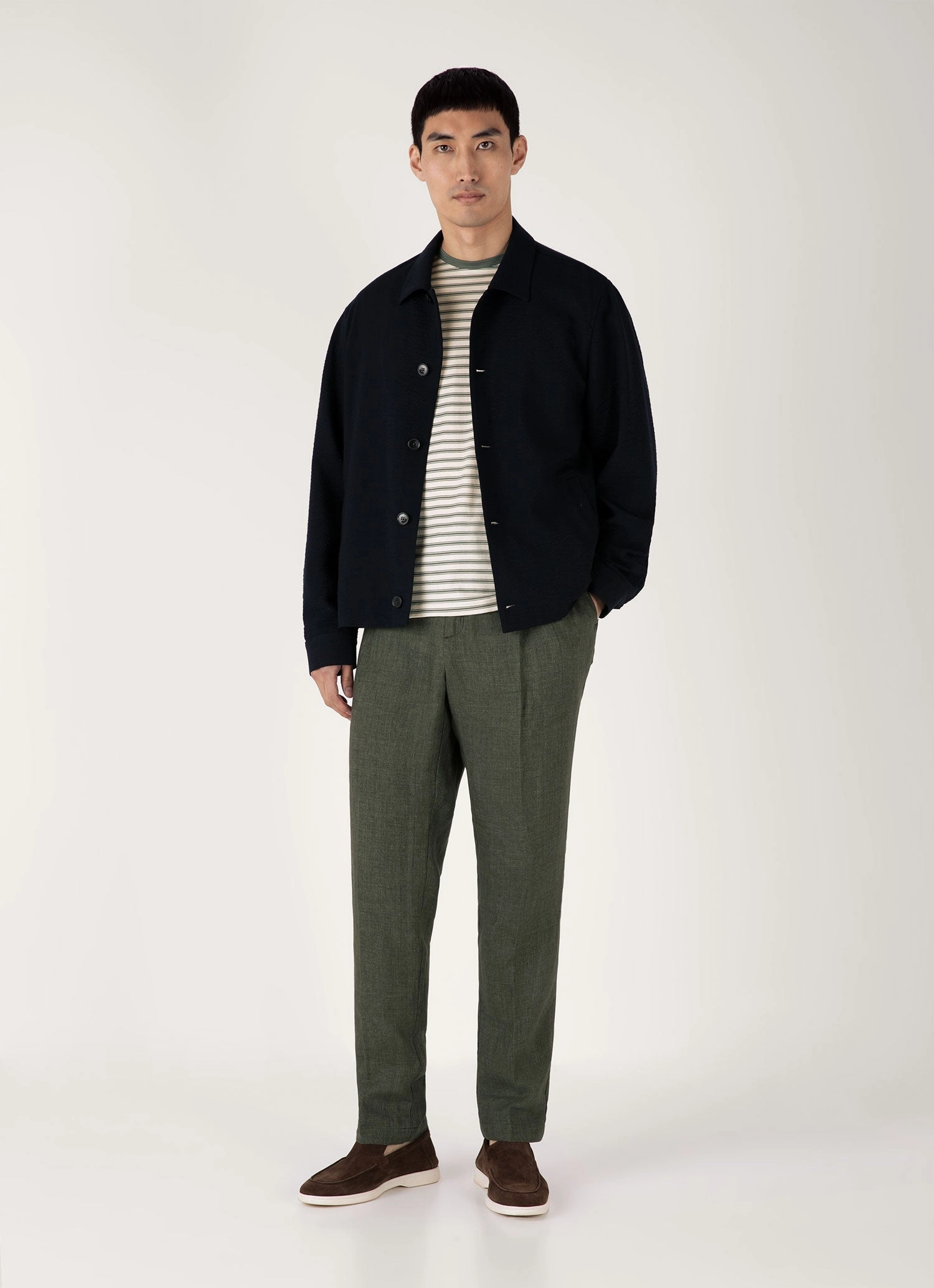 Men's Classic T-shirt in Dusk Green/Undyed Soft Knit Cotton Blend