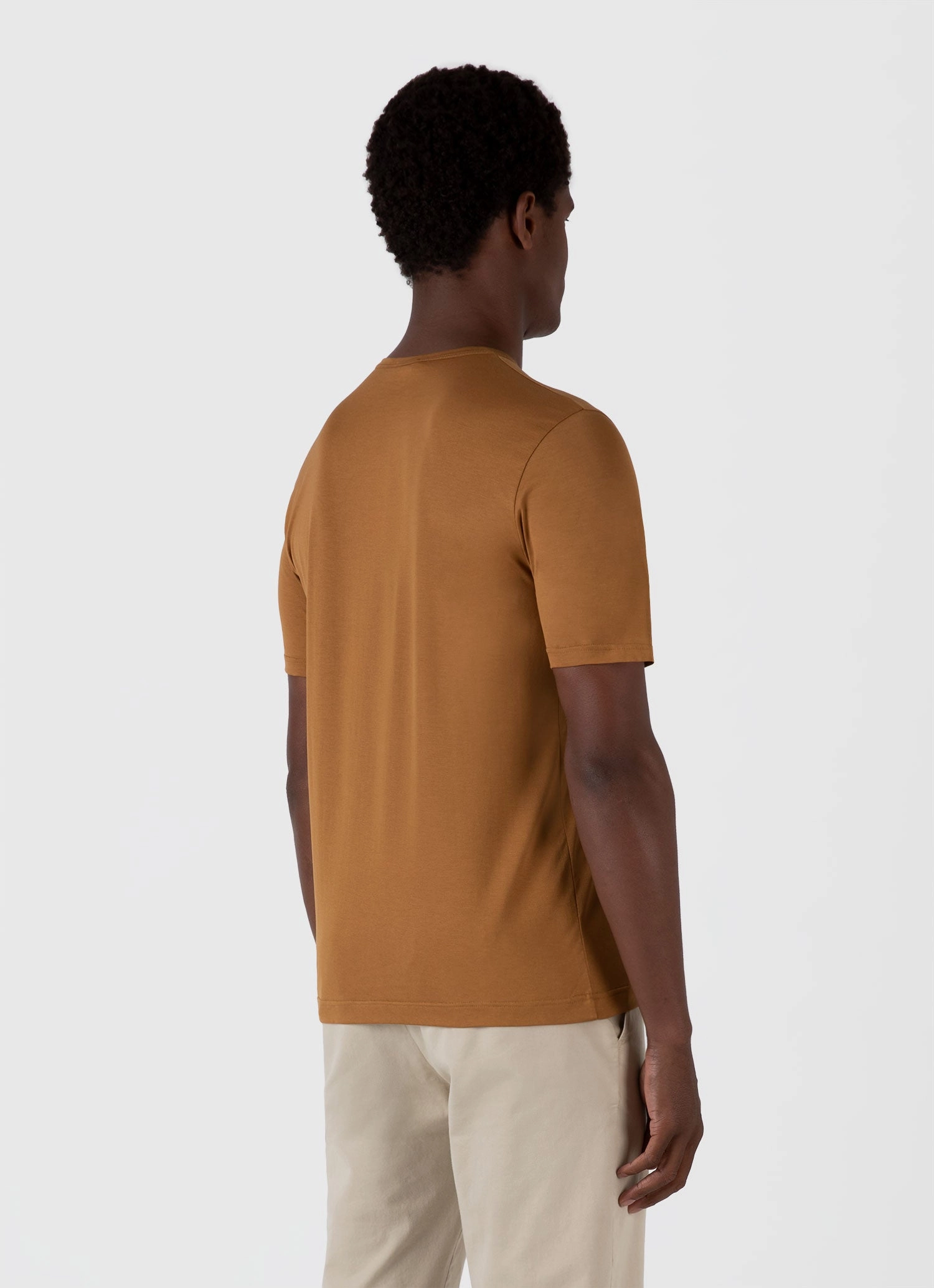 Men's Classic T-shirt in Golden Brown Soft Touch Breathable Essentials