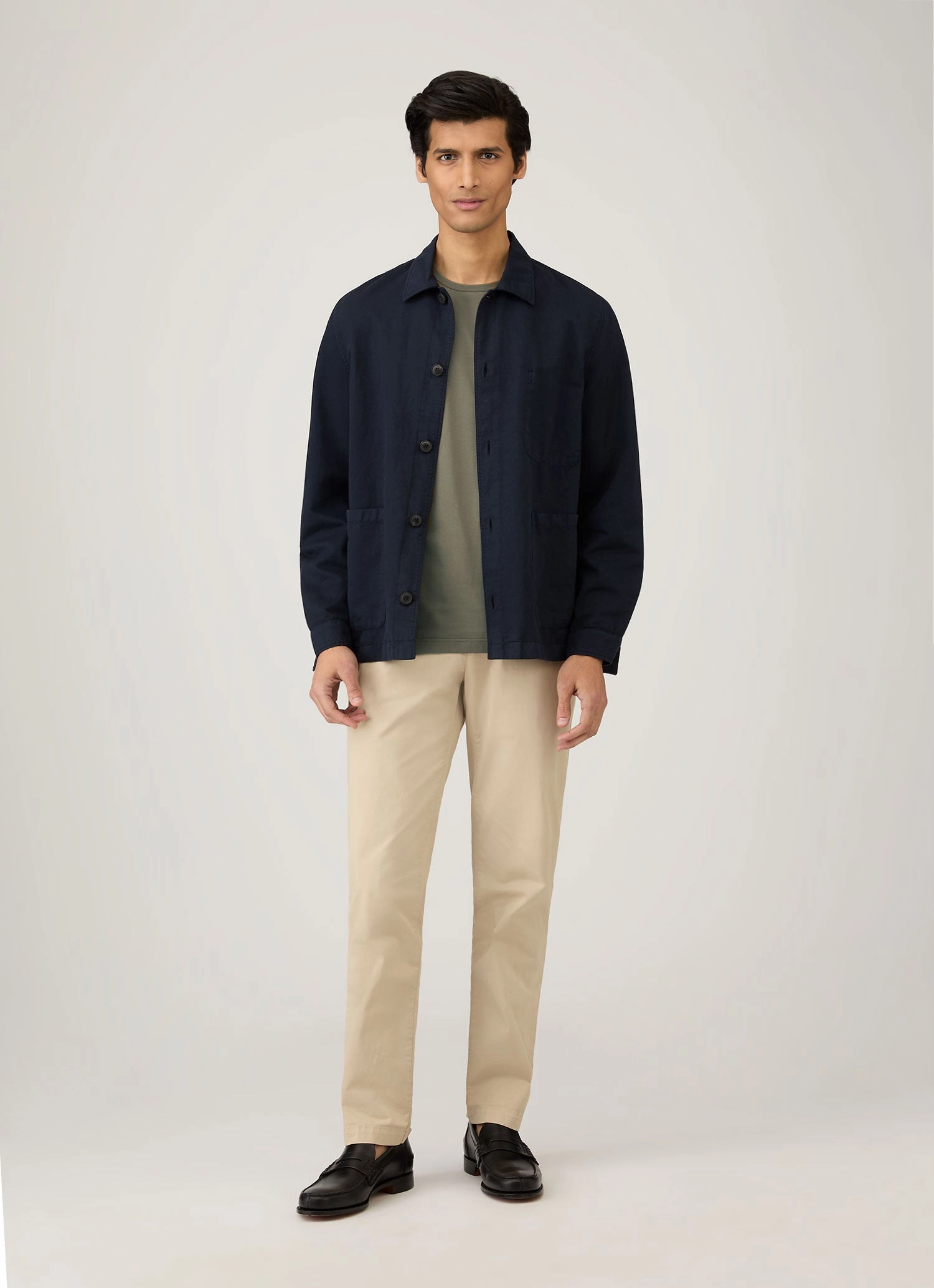 Men's Classic T-shirt in Khaki Chic Wearable Microfiber texture