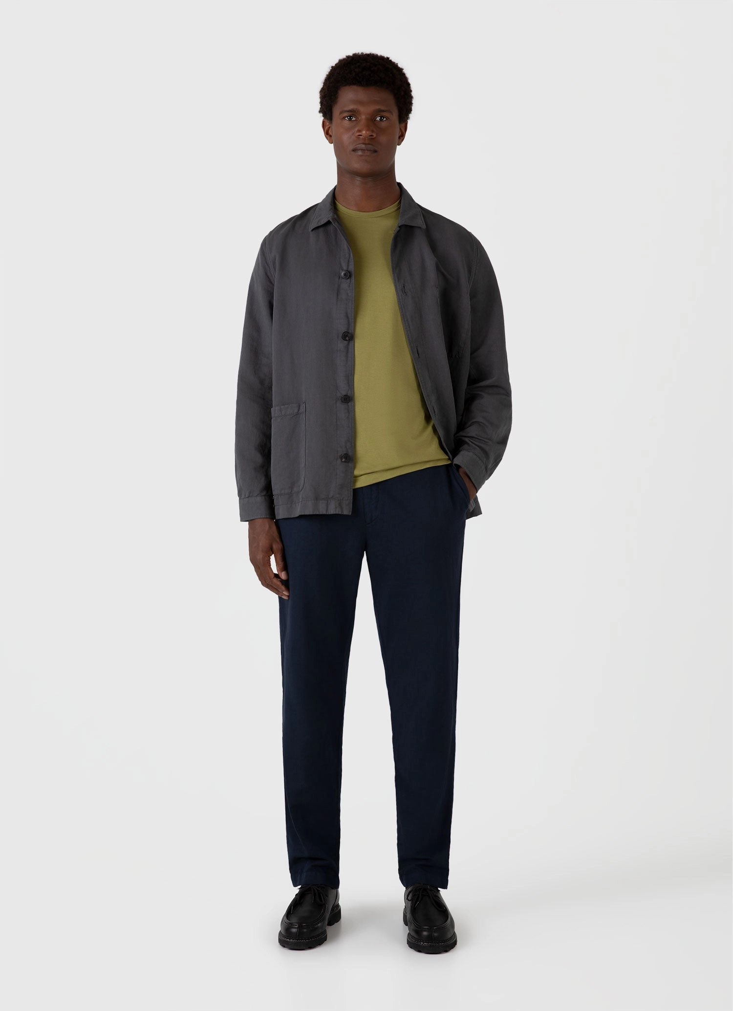 Men's Classic T-shirt in Matcha Green Pre Shrunk Fabric Modern Comfort Style